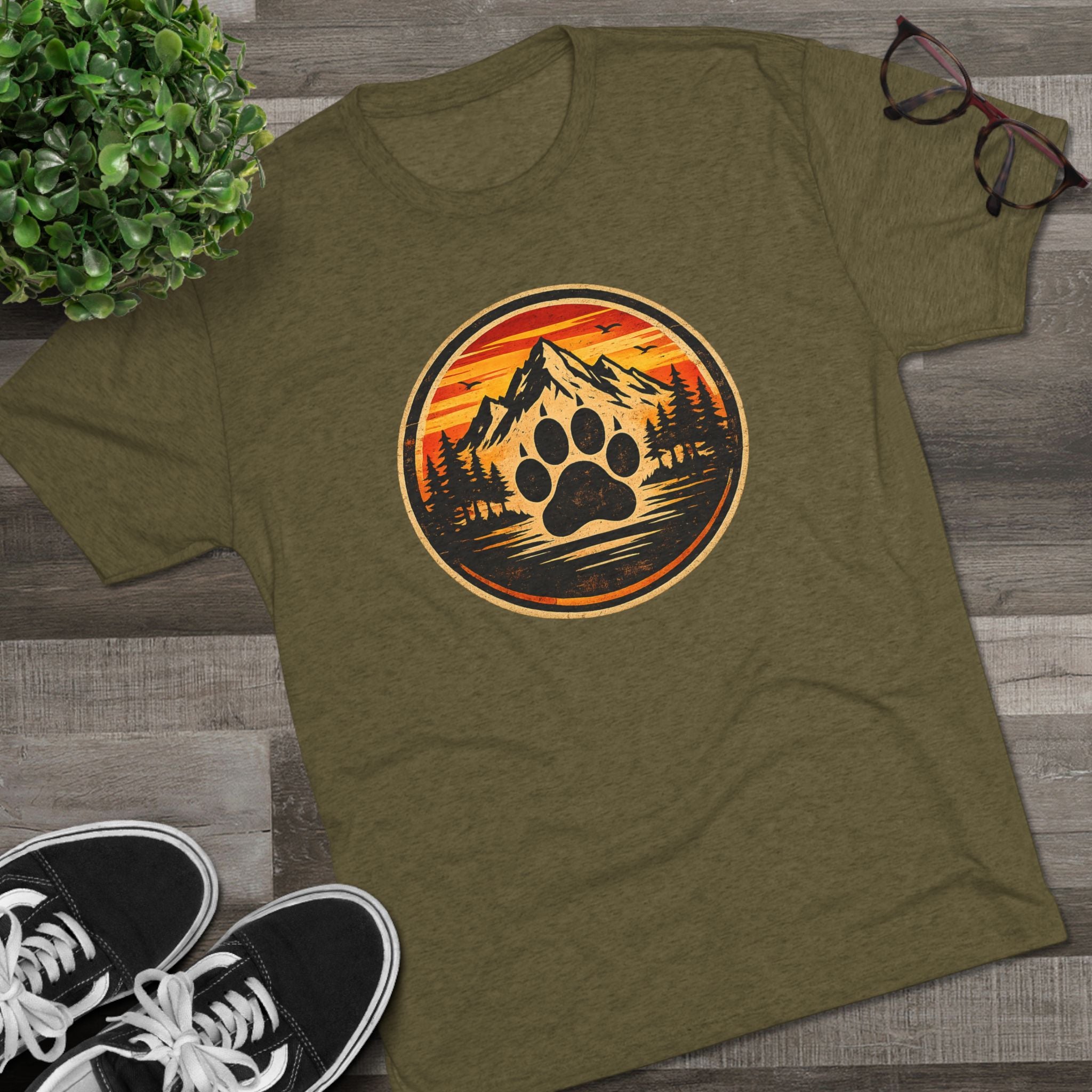 BubbaChubbs Mountains Paw — Adventure Outdoor Crew Shirt - BubbaChubbs Brand