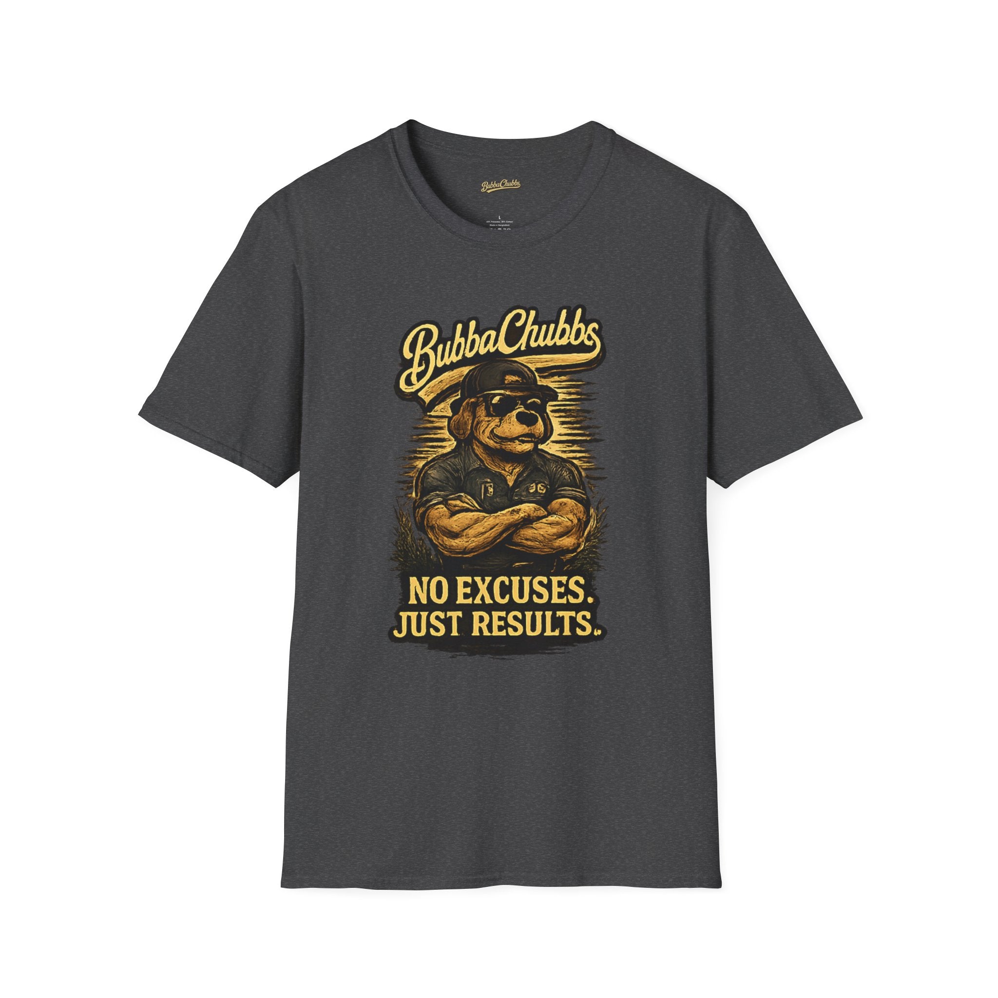 No Excuses Graphic Tee | BubbaChubbs Motivational Gym T-Shirt