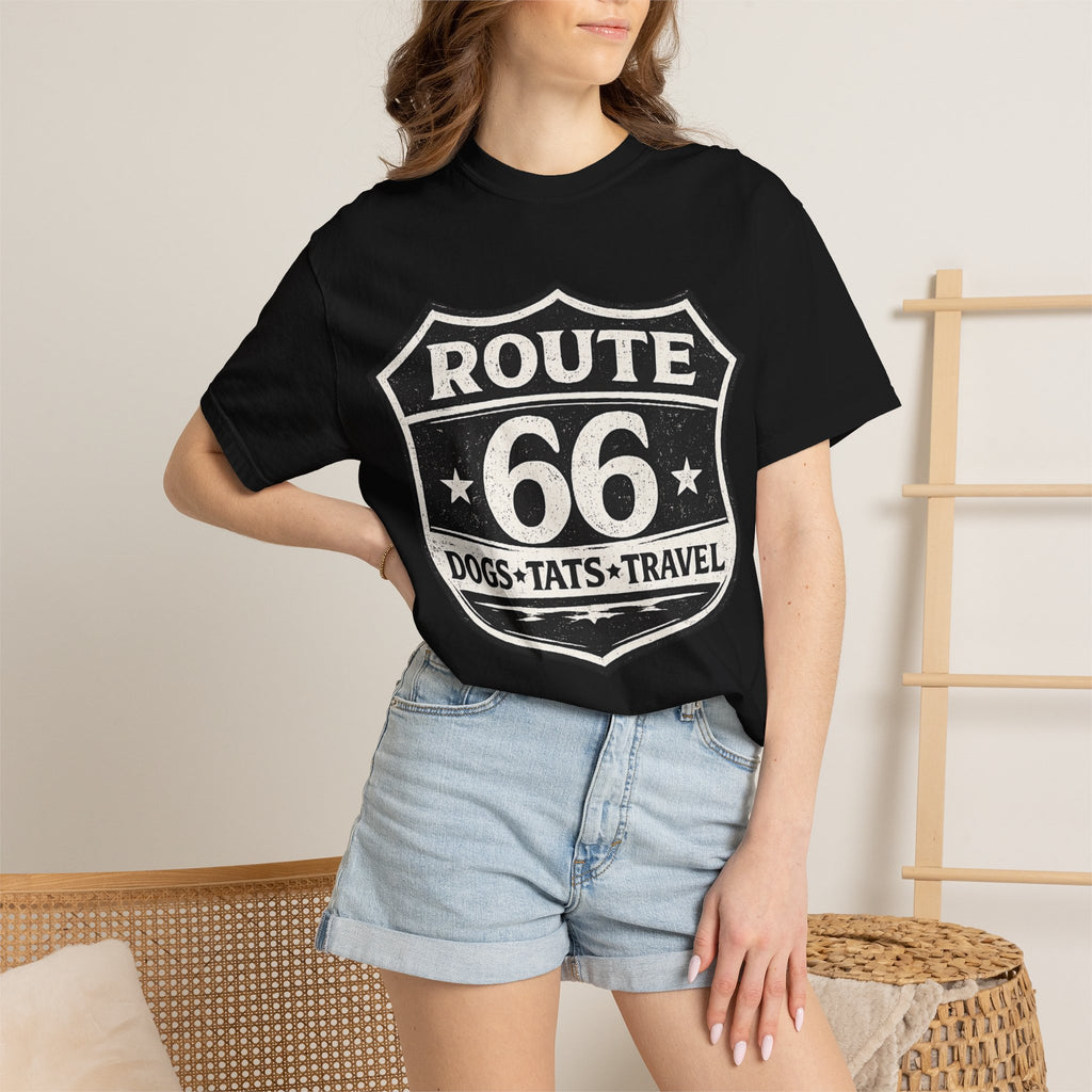BubbaChubbs Dogs Tats Travel Route 66 Tee Printify