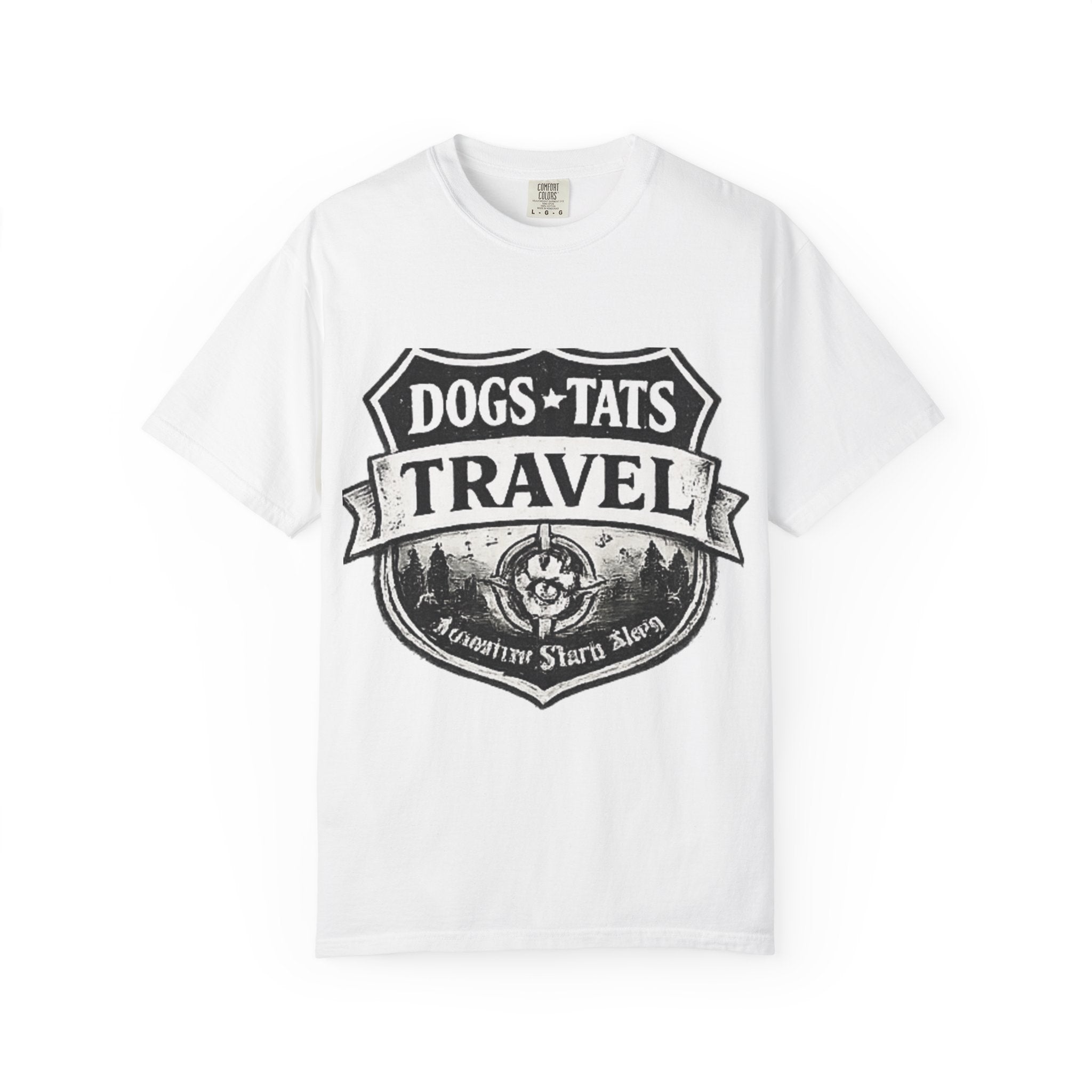 BubbaChubbs Dogs Tats Travel Simple Tee - BubbaChubbs Brand