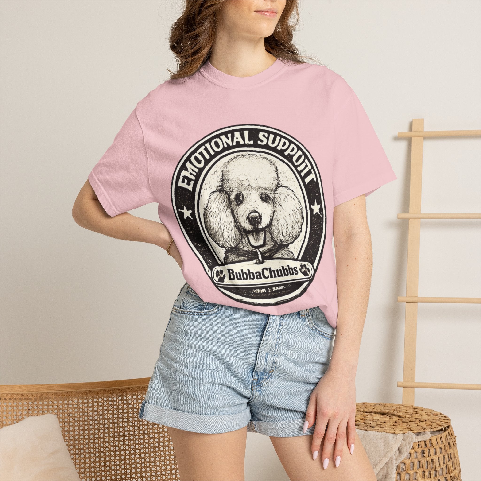 BubbaChubbs Vintage Poodle Emotional Support Style Tee Printify