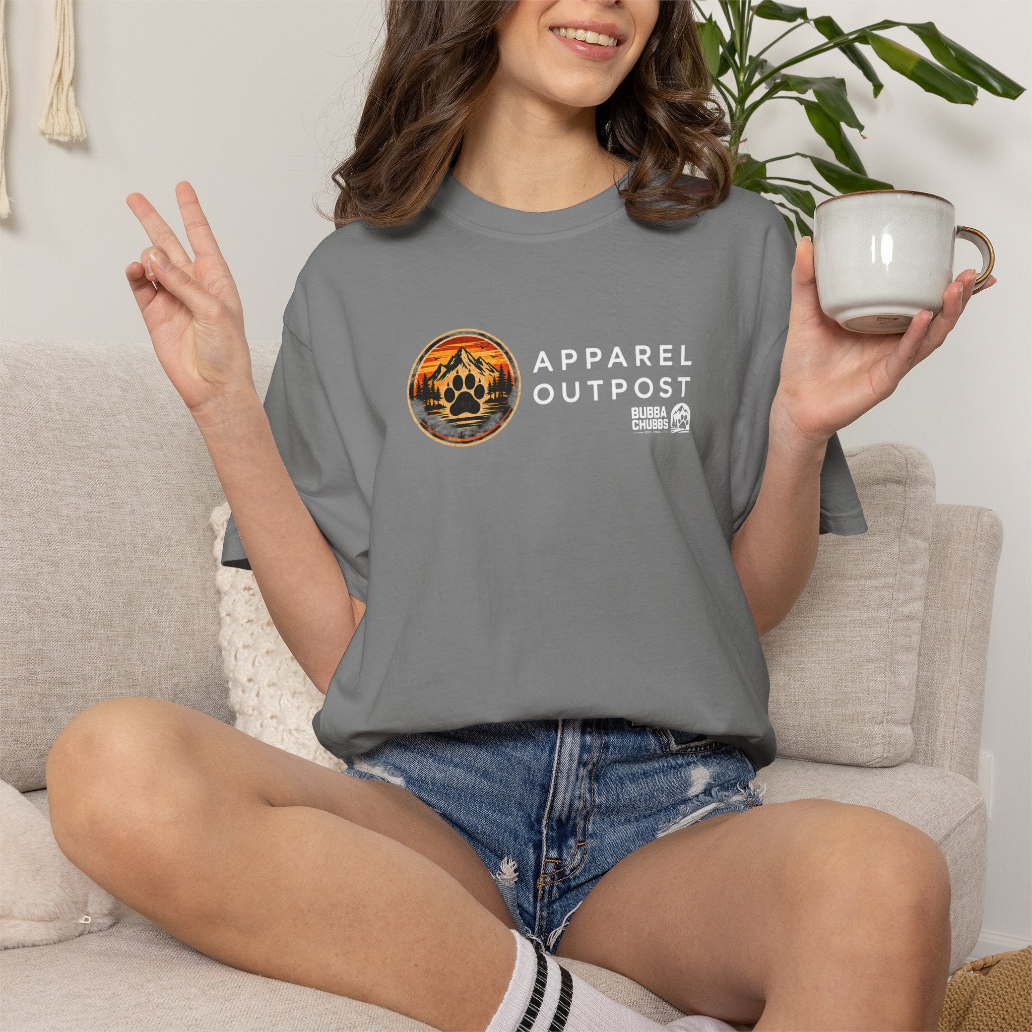 Apparel Outpost Sunset Logo T-Shirt Printify