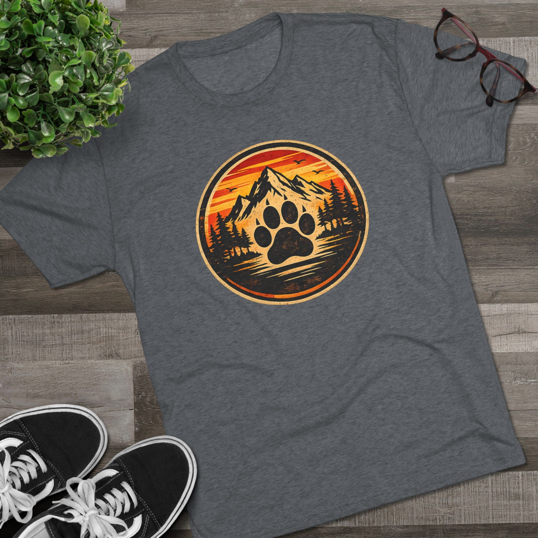 BubbaChubbs Mountains Paw — Adventure Outdoor Crew Shirt - BubbaChubbs Brand