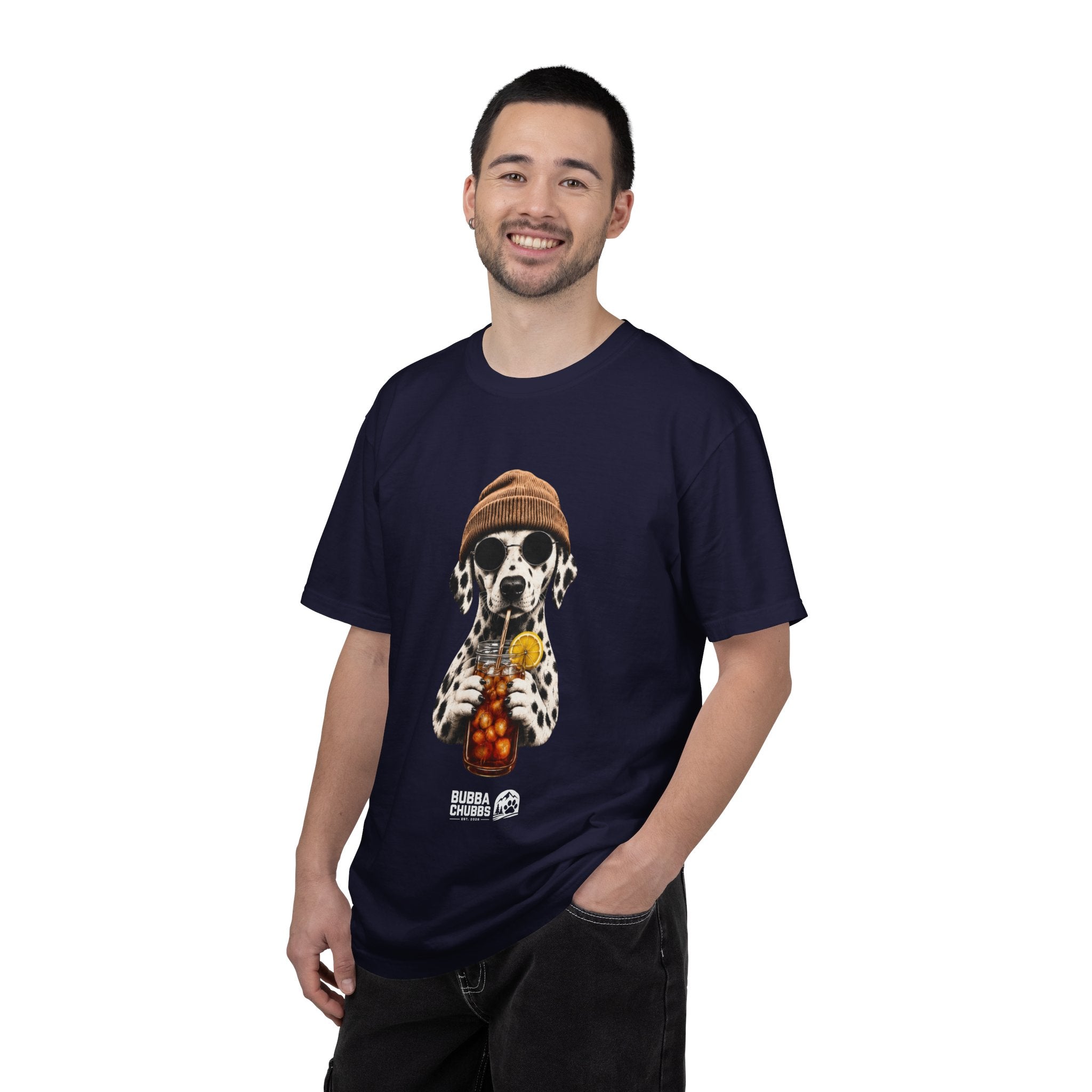 Dalmatian With Bubble Tea T-Shirt — Cute Dog Bubble Tea Graphic Tee Printify