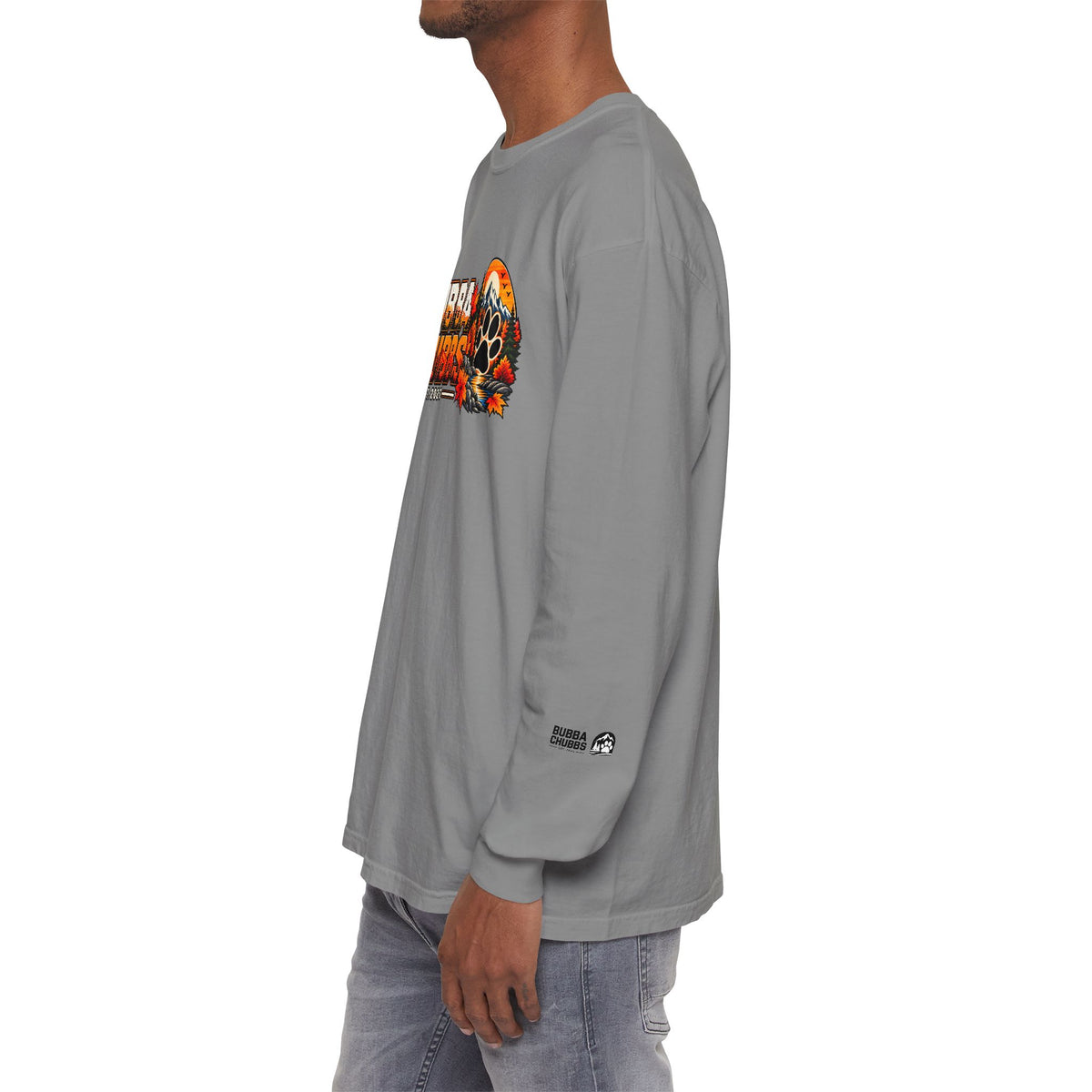 BubbaChubbs Fall Pawprint Long Sleeve Tee — Cozy Autumn Pawprint Graphic