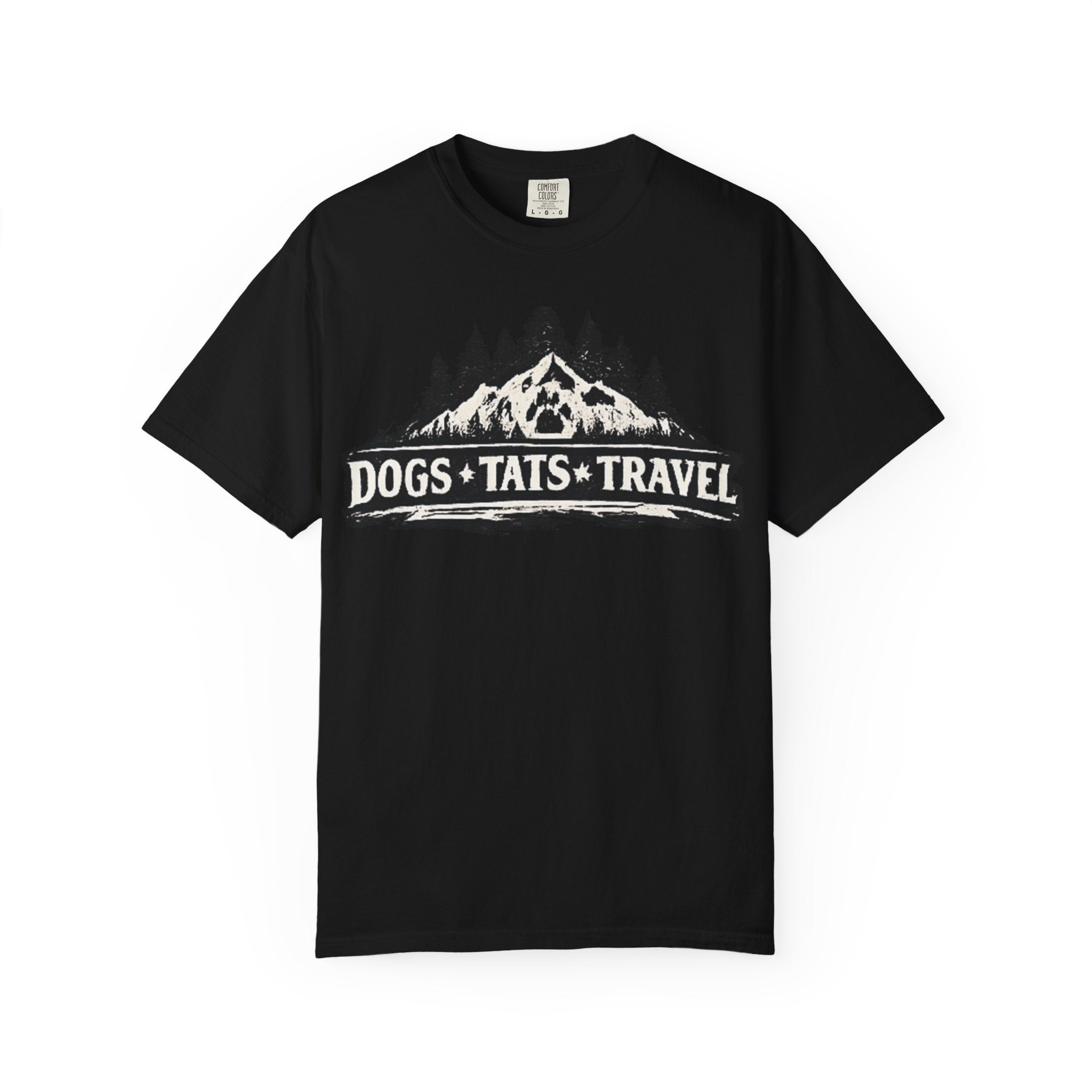 BubbaChubbs Dogs Tats Travel Mountain Tee Printify