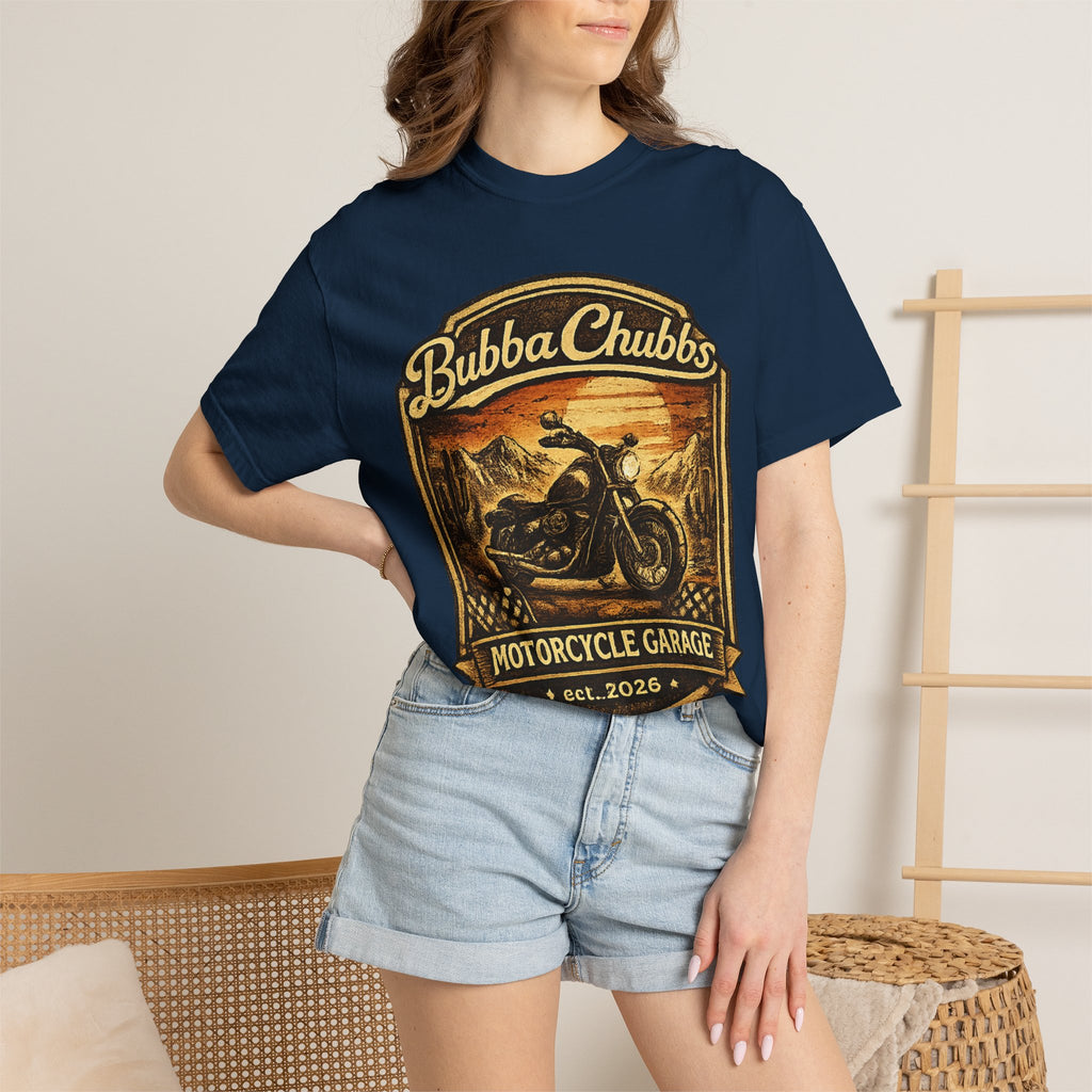 Motorcycle Garage Graphic Tee | BubbaChubbs Biker T-Shirt