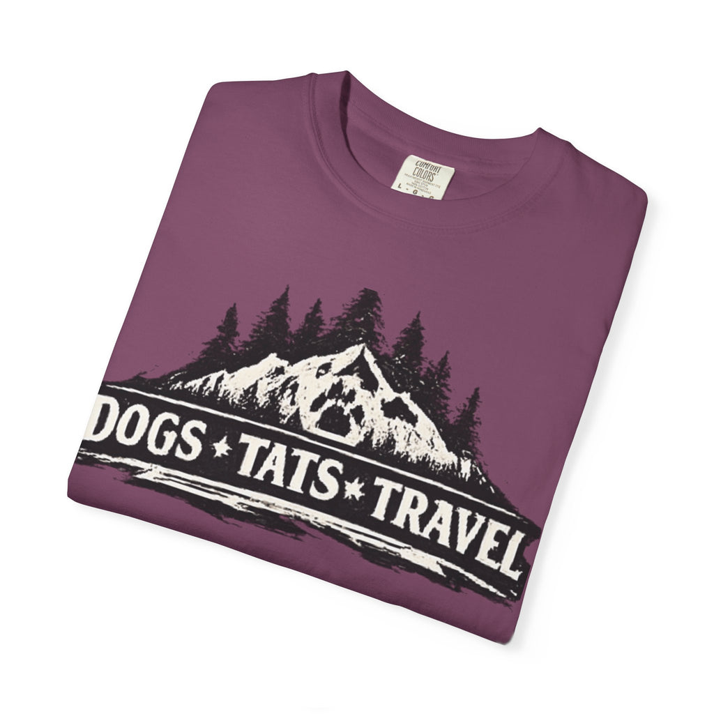 BubbaChubbs Dogs Tats Travel Mountain Tee Printify