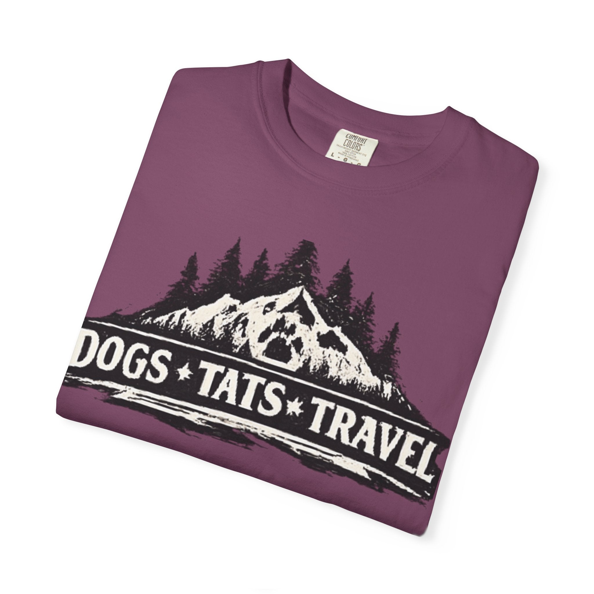 BubbaChubbs Dogs Tats Travel Mountain Tee Printify
