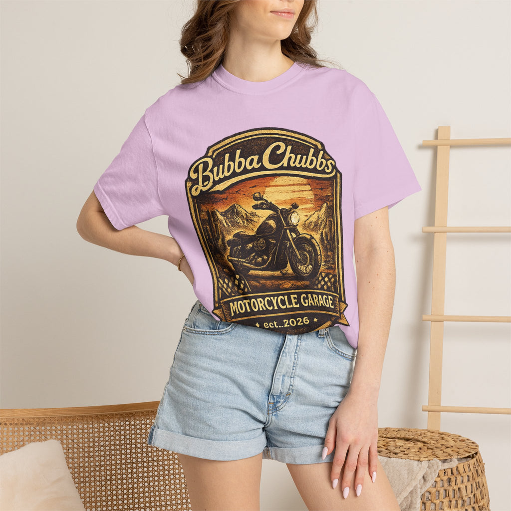 Motorcycle Garage Graphic Tee | BubbaChubbs Biker T-Shirt