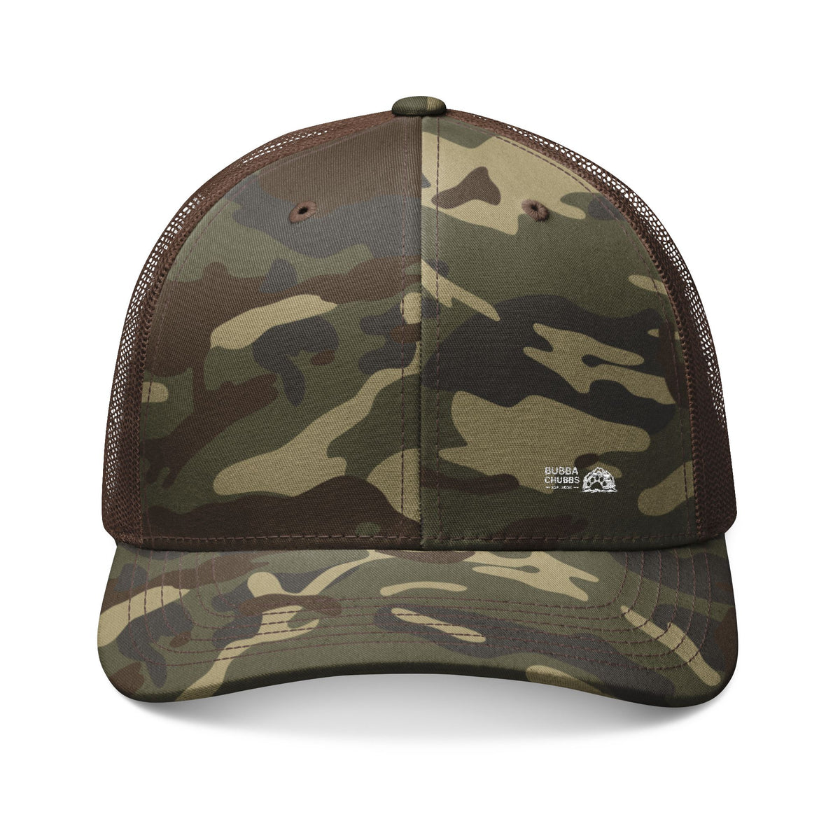 Camo Trucker Hat — Embroidered Classic Mesh Cap - BubbaChubbs Brand