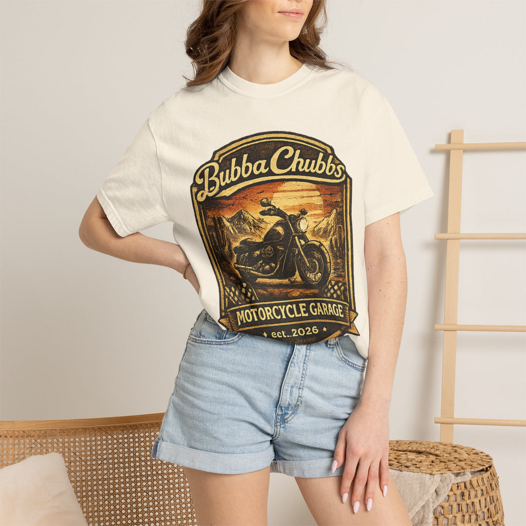 Motorcycle Garage Graphic Tee | BubbaChubbs Biker T-Shirt