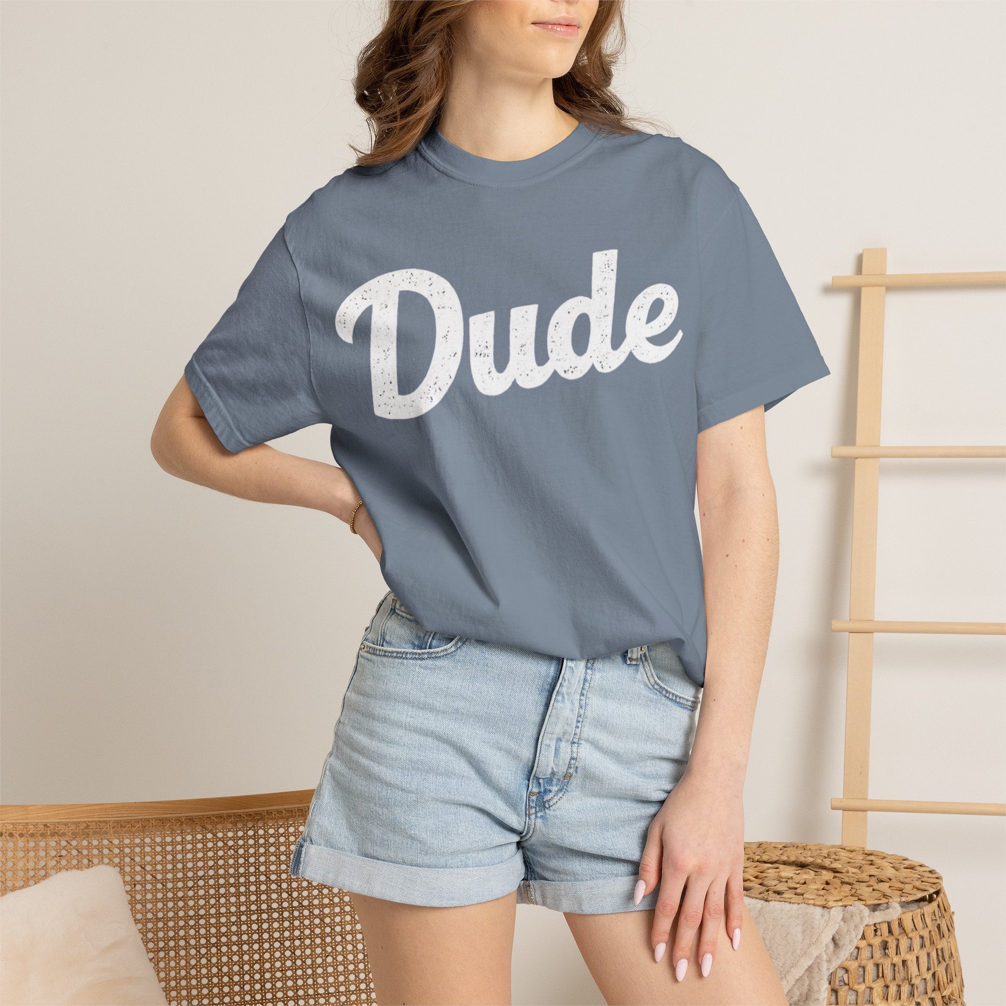 BubbaChubbs Dude White Lettering Tee - BubbaChubbs Brand