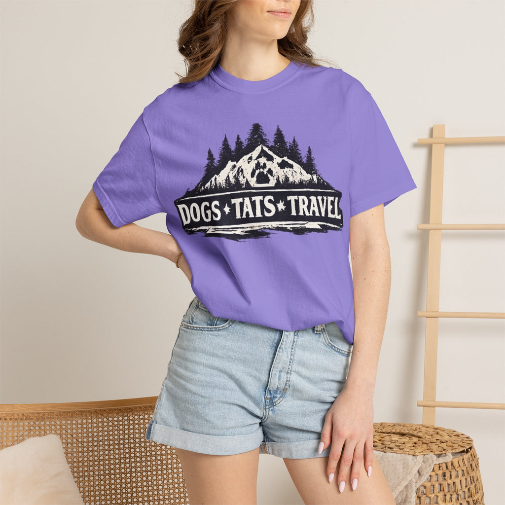 BubbaChubbs Dogs Tats Travel Mountain Tee Printify