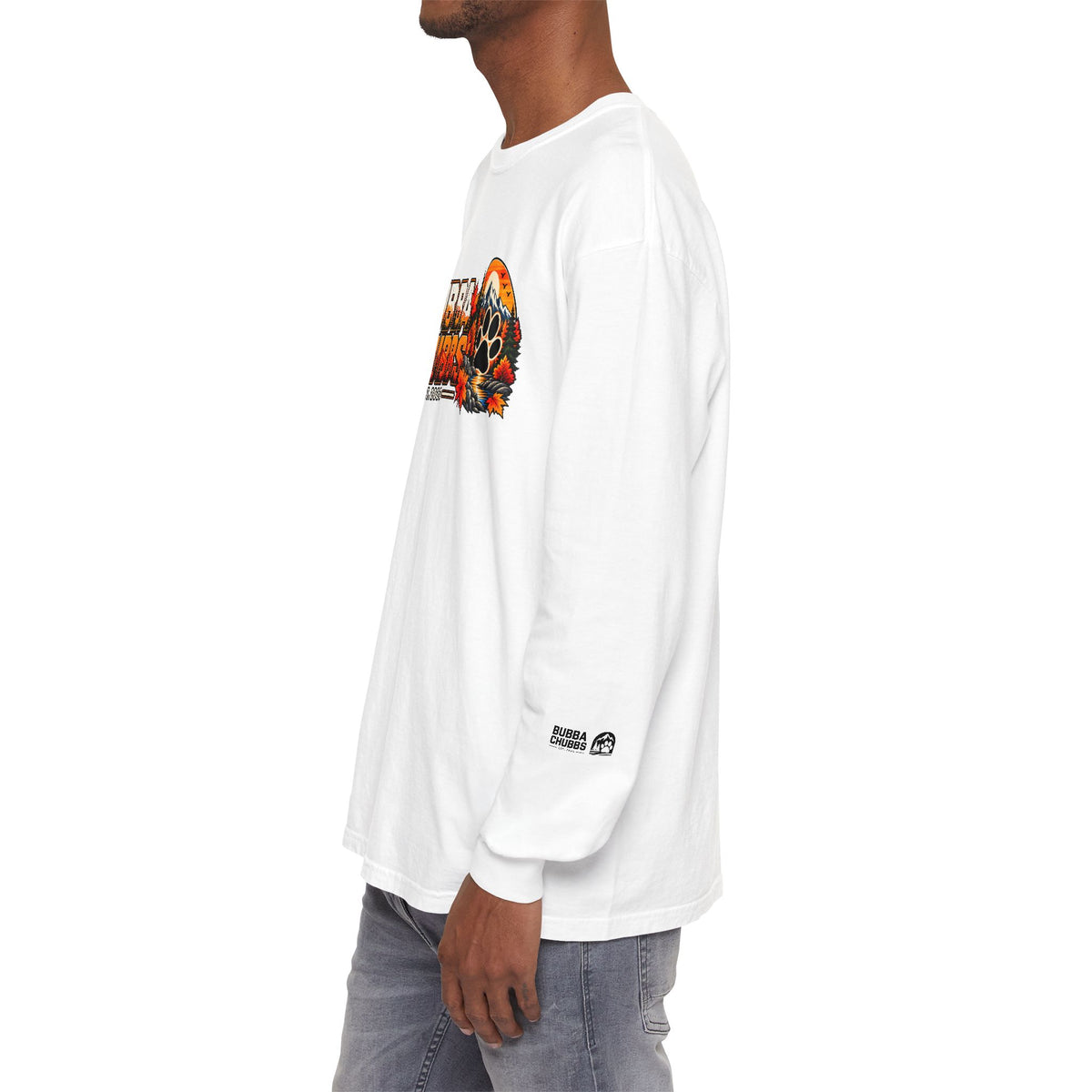 BubbaChubbs Fall Pawprint Long Sleeve Tee — Cozy Autumn Pawprint Graphic