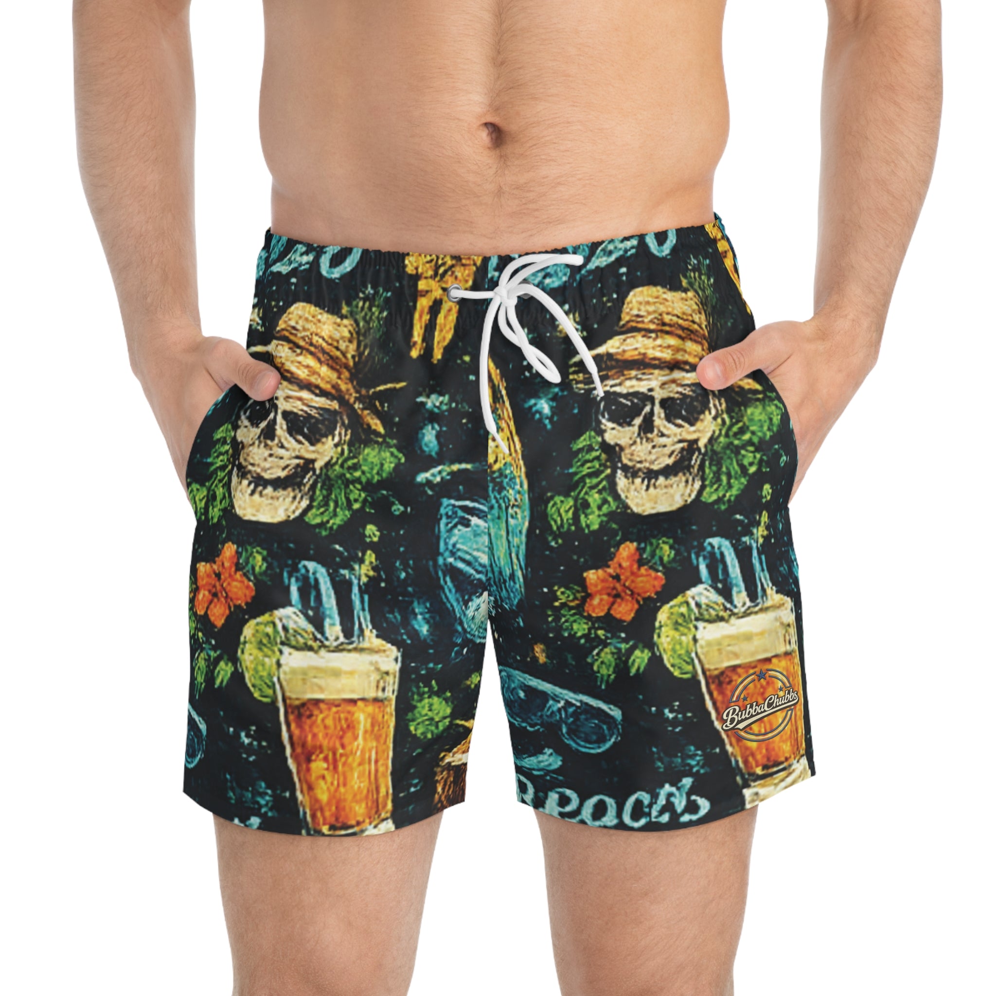 BubbaChubbs- Skull Swim Trunks (AOP) Printify