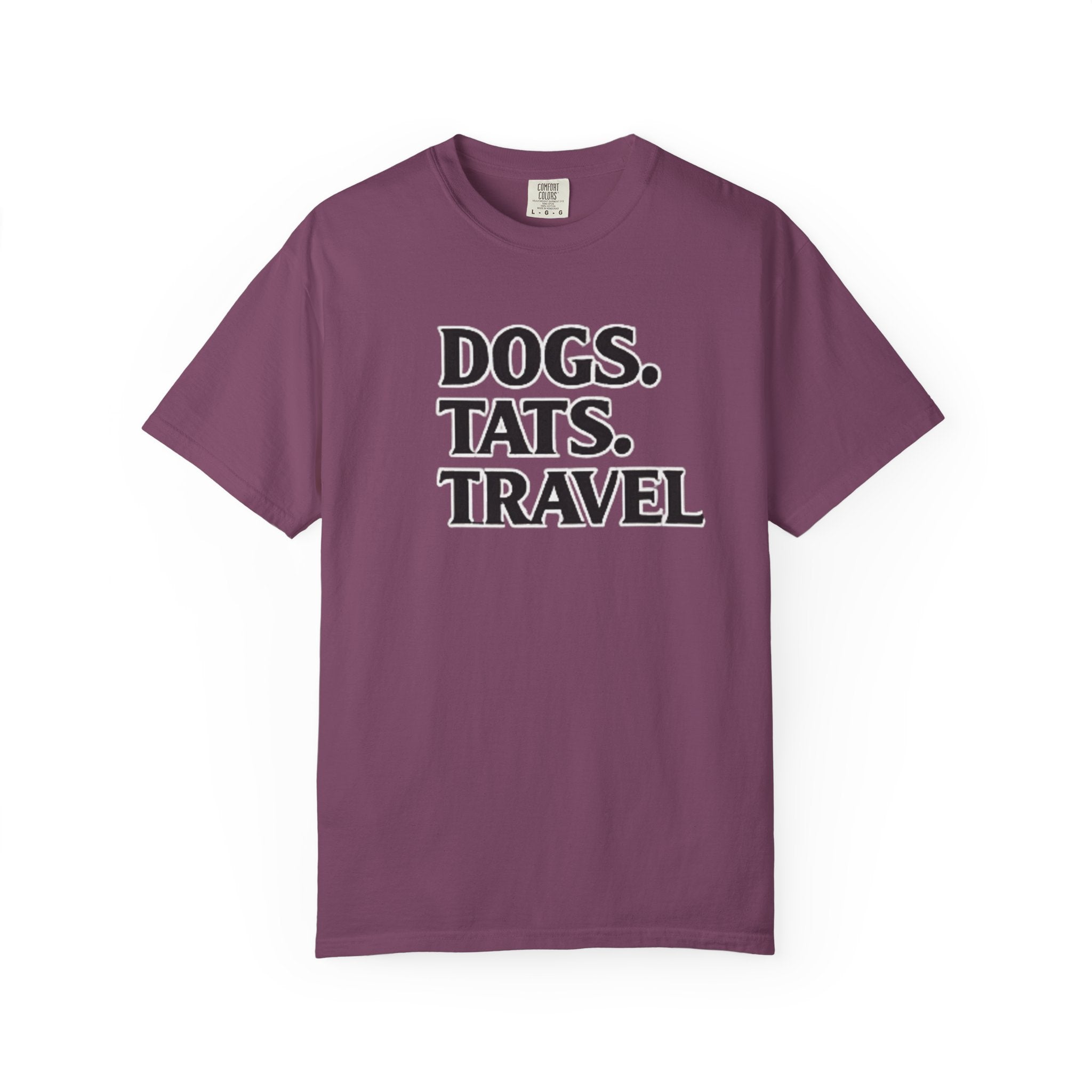 BubbaChubbs Dogs Tats Travel Word Simple Tee - BubbaChubbs Brand