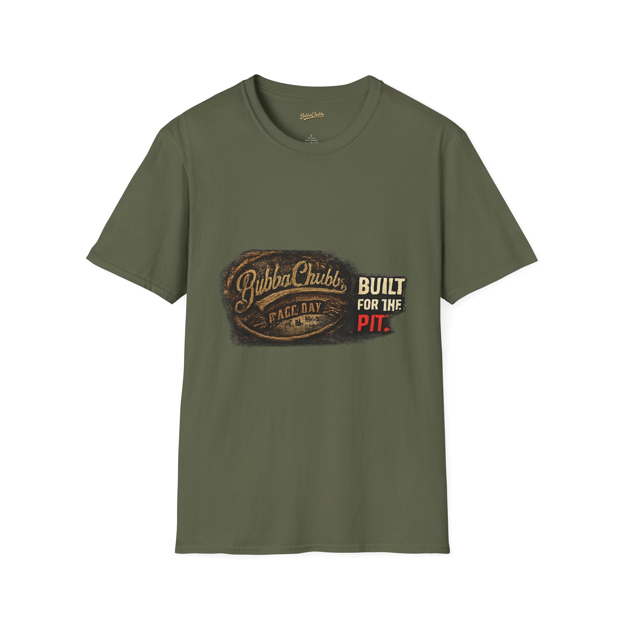 BubbaChubbs Race Day Built for the Pit Front Graphic Tee Printify