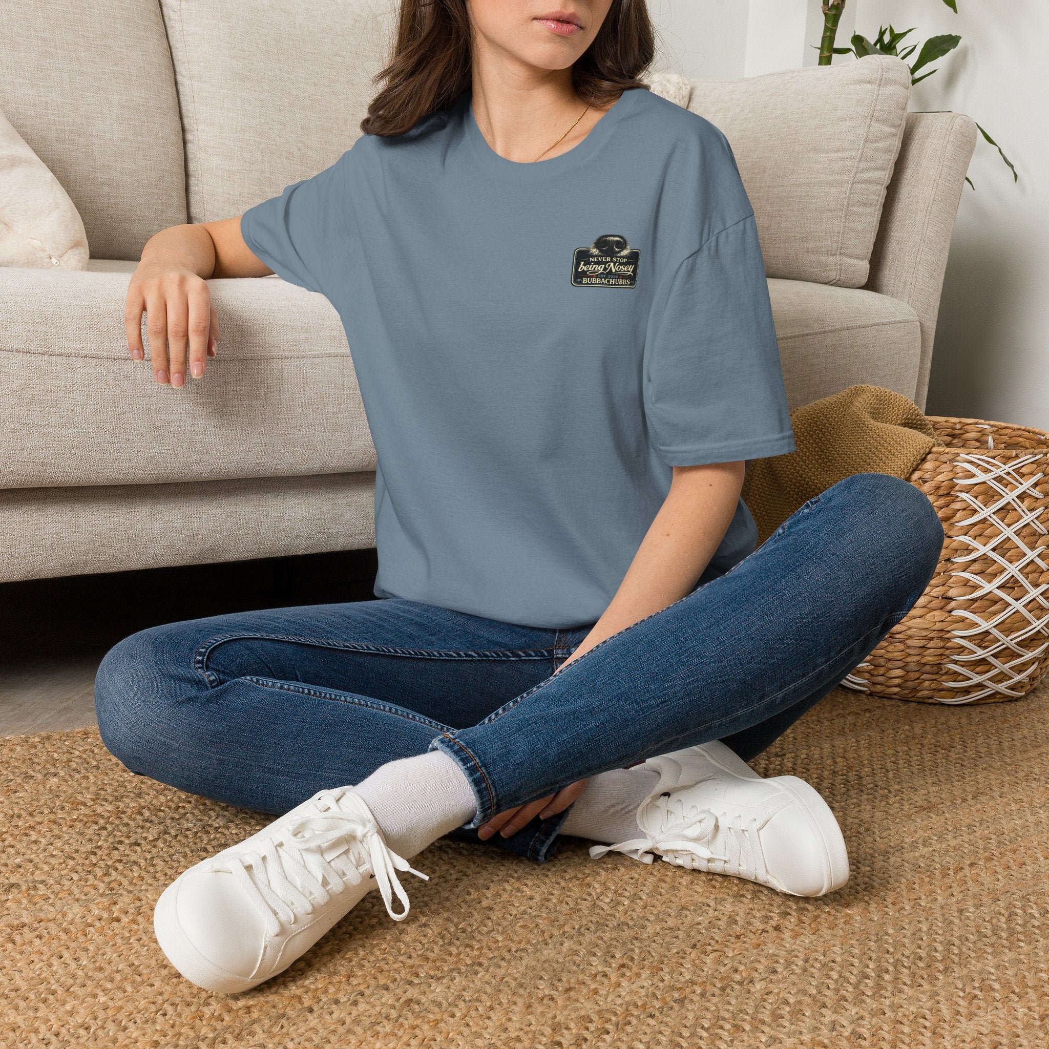 BubbaChubbs Never Stop Being Nosey Small Logo Short-Sleeve Tee - BubbaChubbs Brand