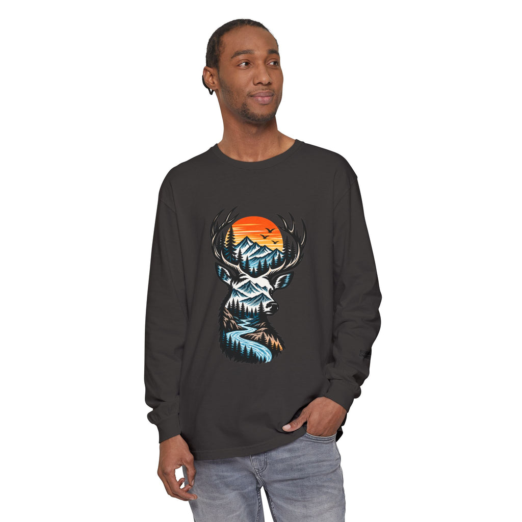 Deer Mountain Sunset Long Sleeve Tee