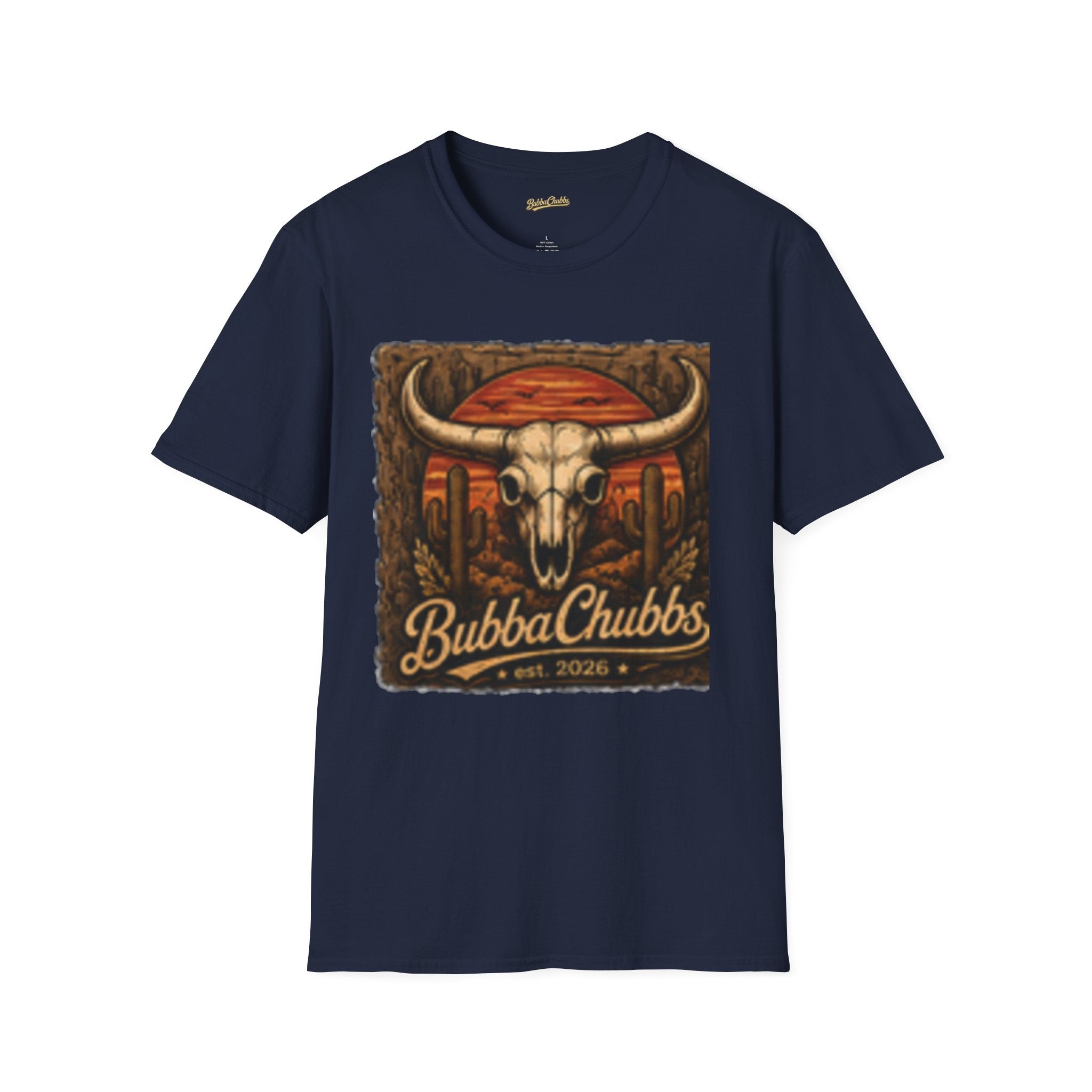 BubbaChubbs Desert Skull Logo T-Shirt New Printify