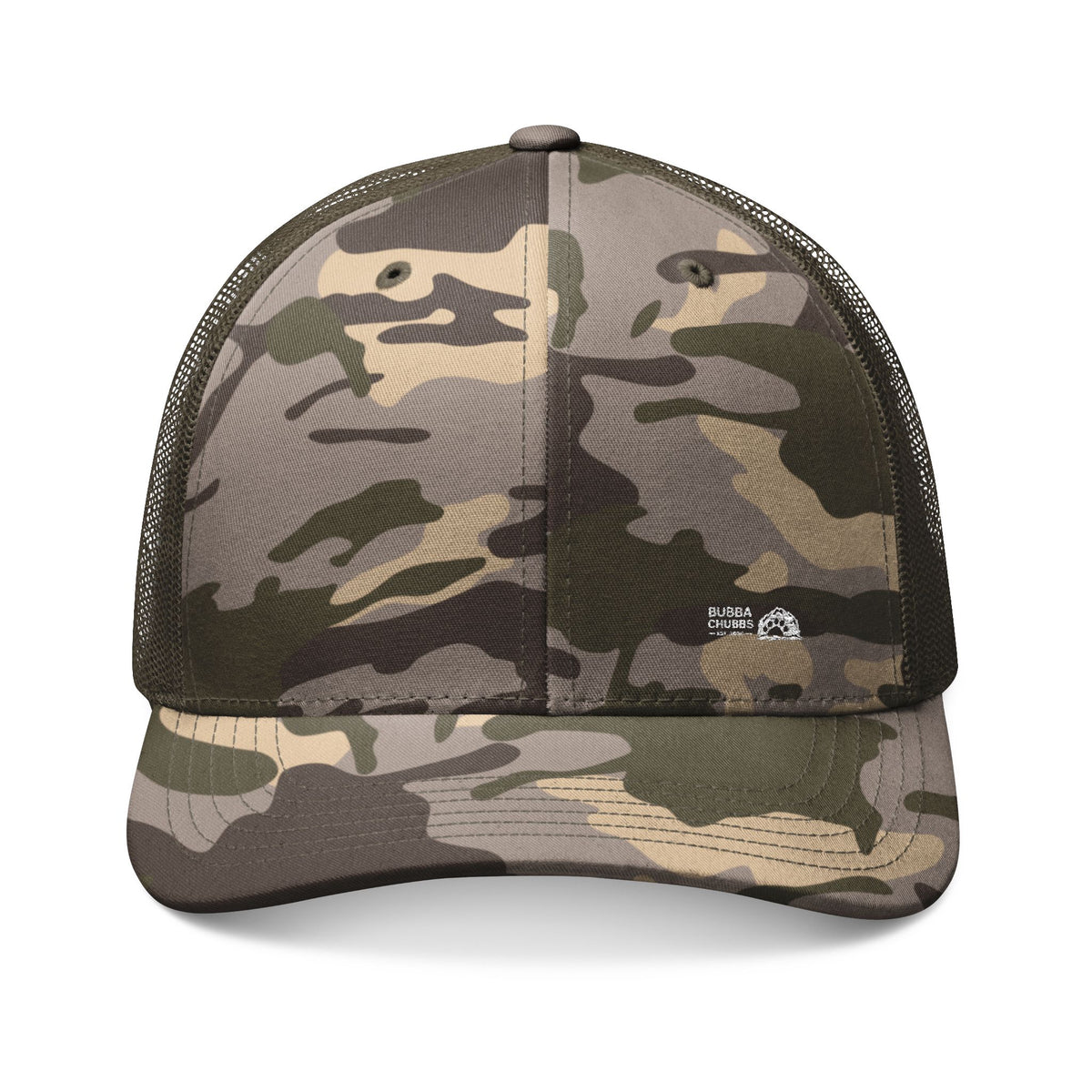 Camo Trucker Hat — Embroidered Classic Mesh Cap - BubbaChubbs Brand