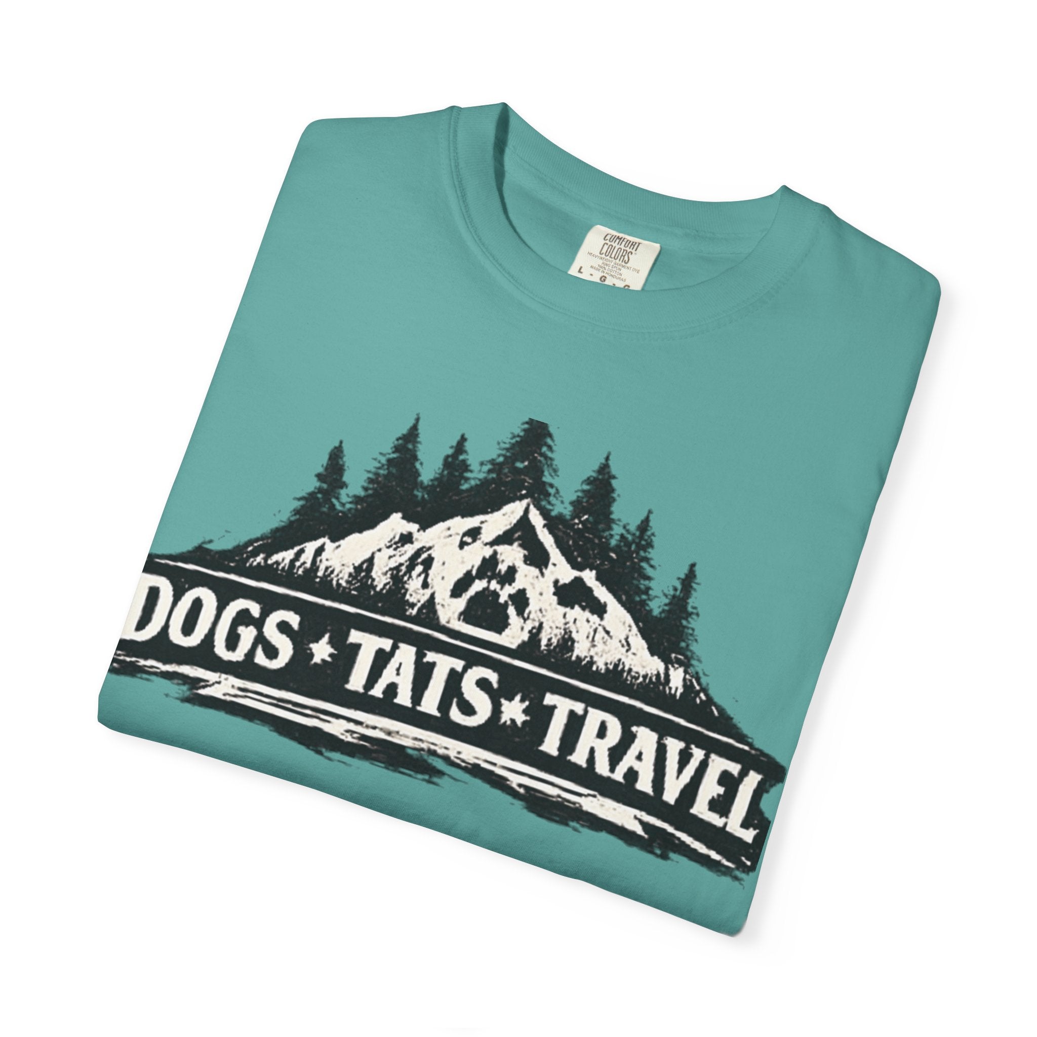 BubbaChubbs Dogs Tats Travel Mountain Tee Printify