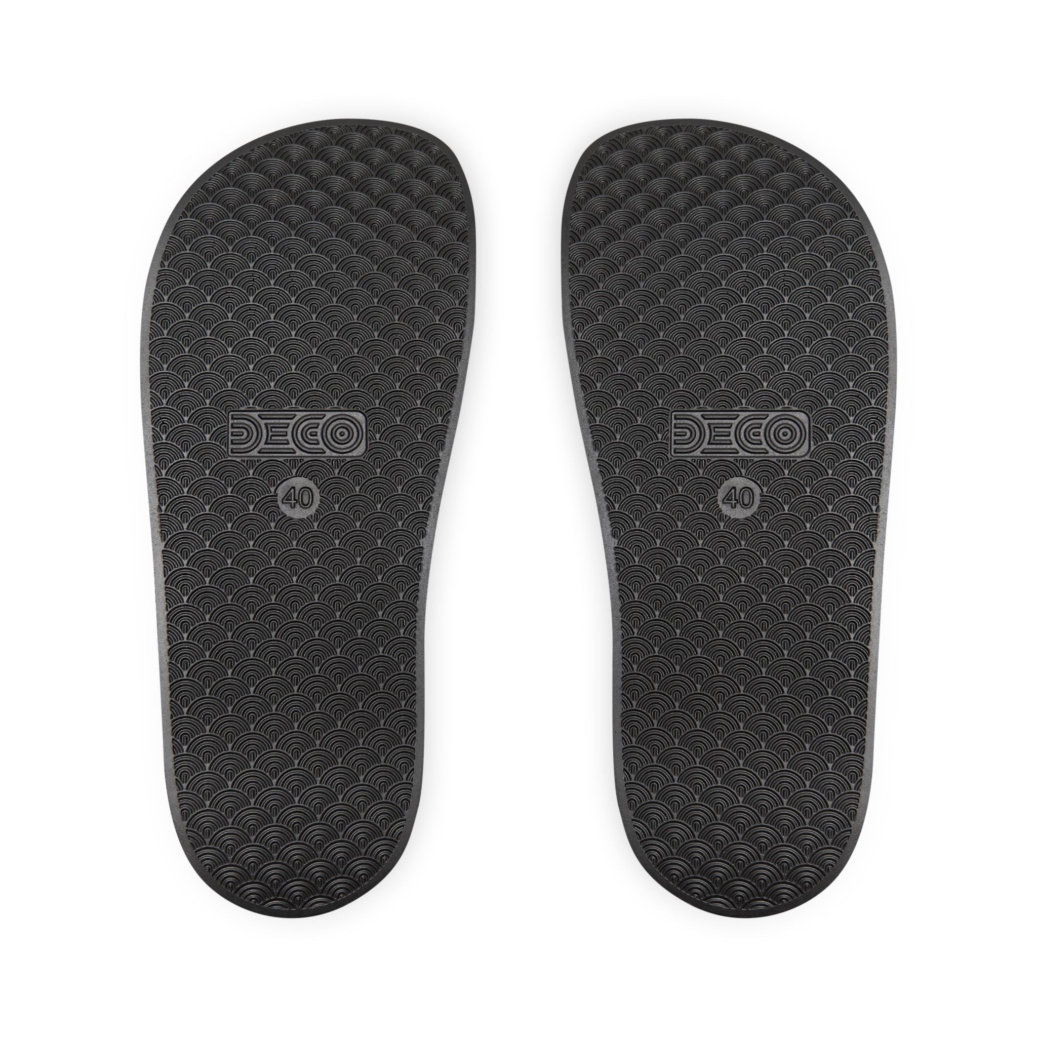 Men's Removable-Strap Slide Sandals — White "Bubba Glubbs" Logo Pool Slides Printify