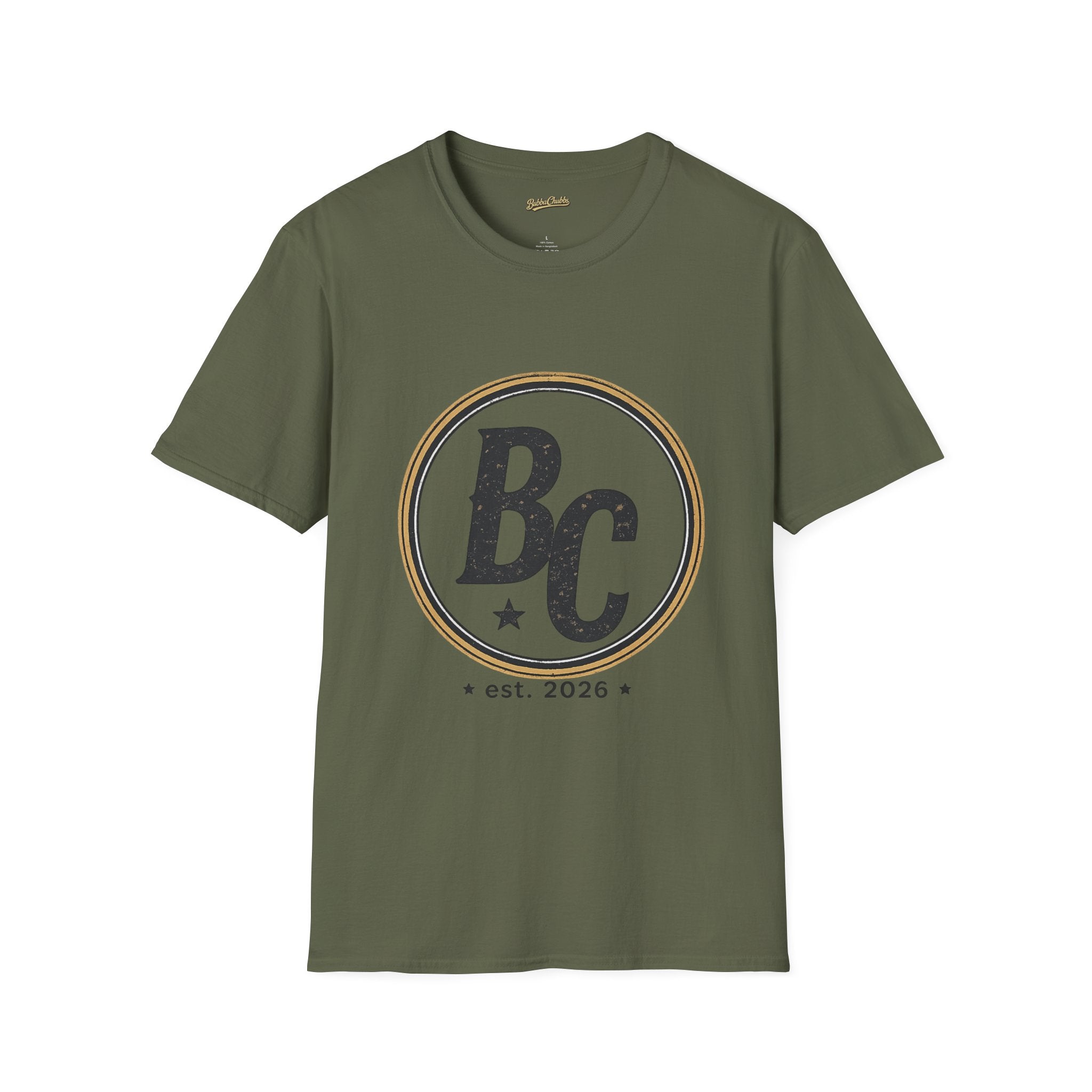 BubbaChubbs Logo Simple No Back Graphic Tee Printify