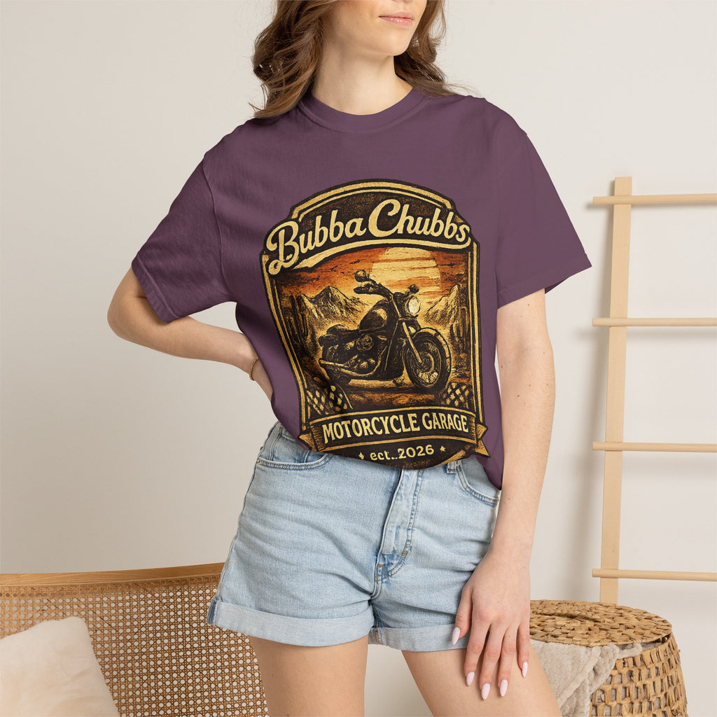 Motorcycle Garage Graphic Tee | BubbaChubbs Biker T-Shirt