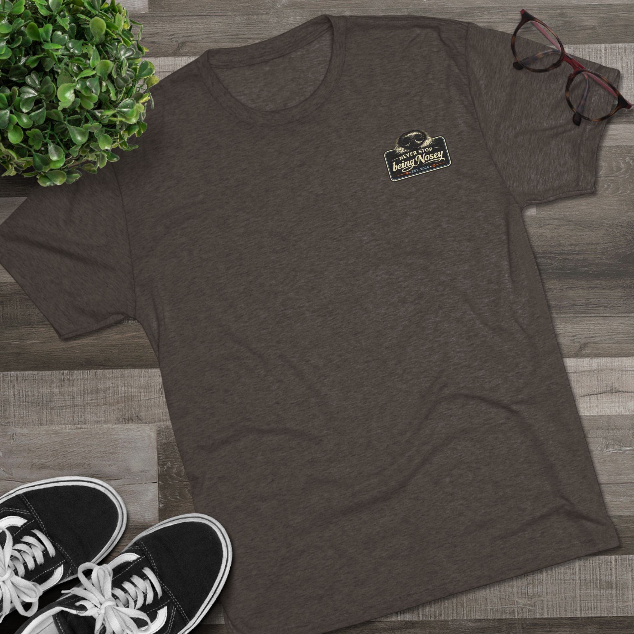 BubbaChubbs Never Being Nosey Minimalist Logo Tee — Adventure Outdoor Crew Shirt - BubbaChubbs Brand
