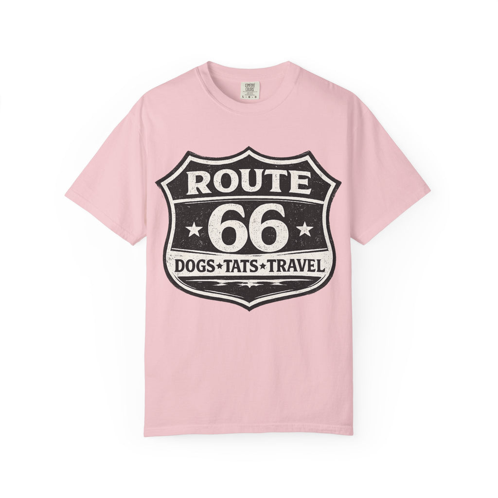 BubbaChubbs Dogs Tats Travel Route 66 Tee Printify