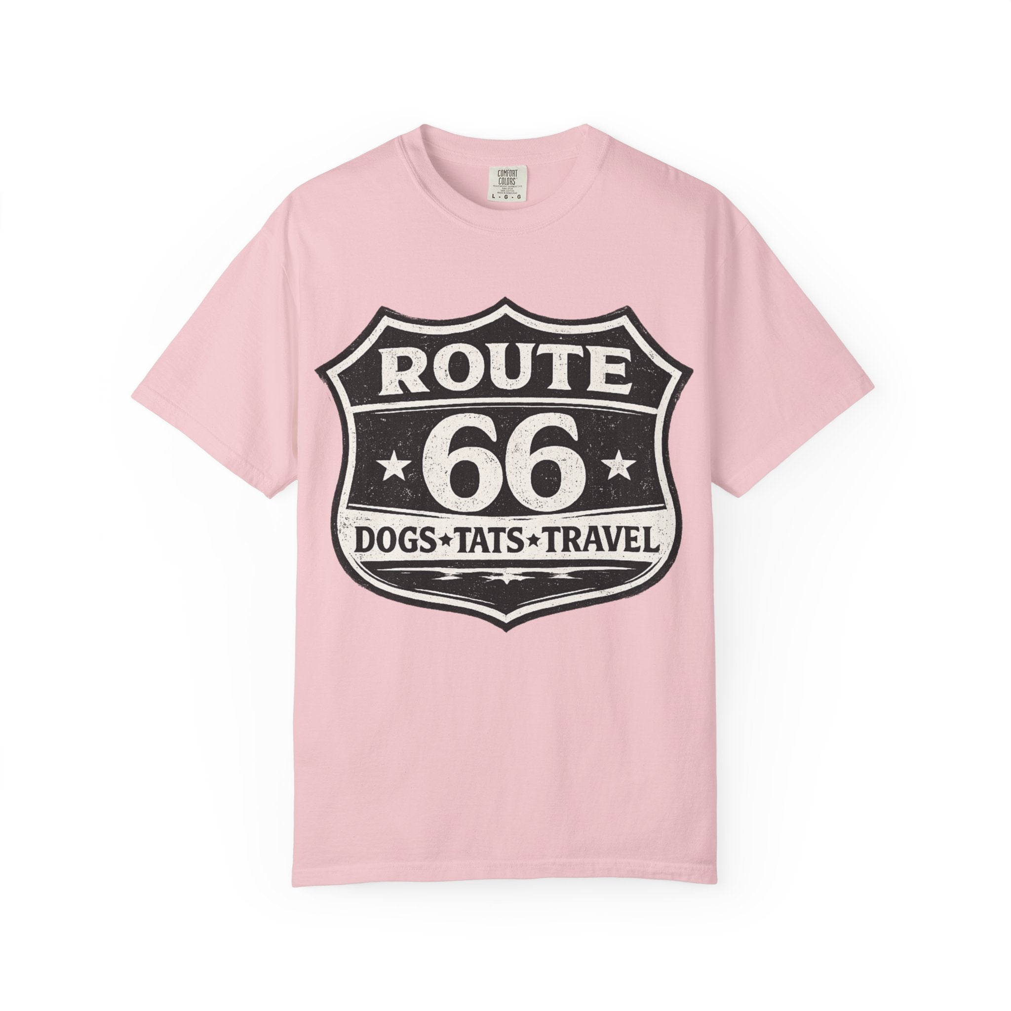 BubbaChubbs Dogs Tats Travel Route 66 Tee Printify