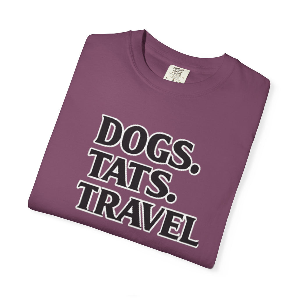 BubbaChubbs Dogs Tats Travel Word Simple Tee Printify