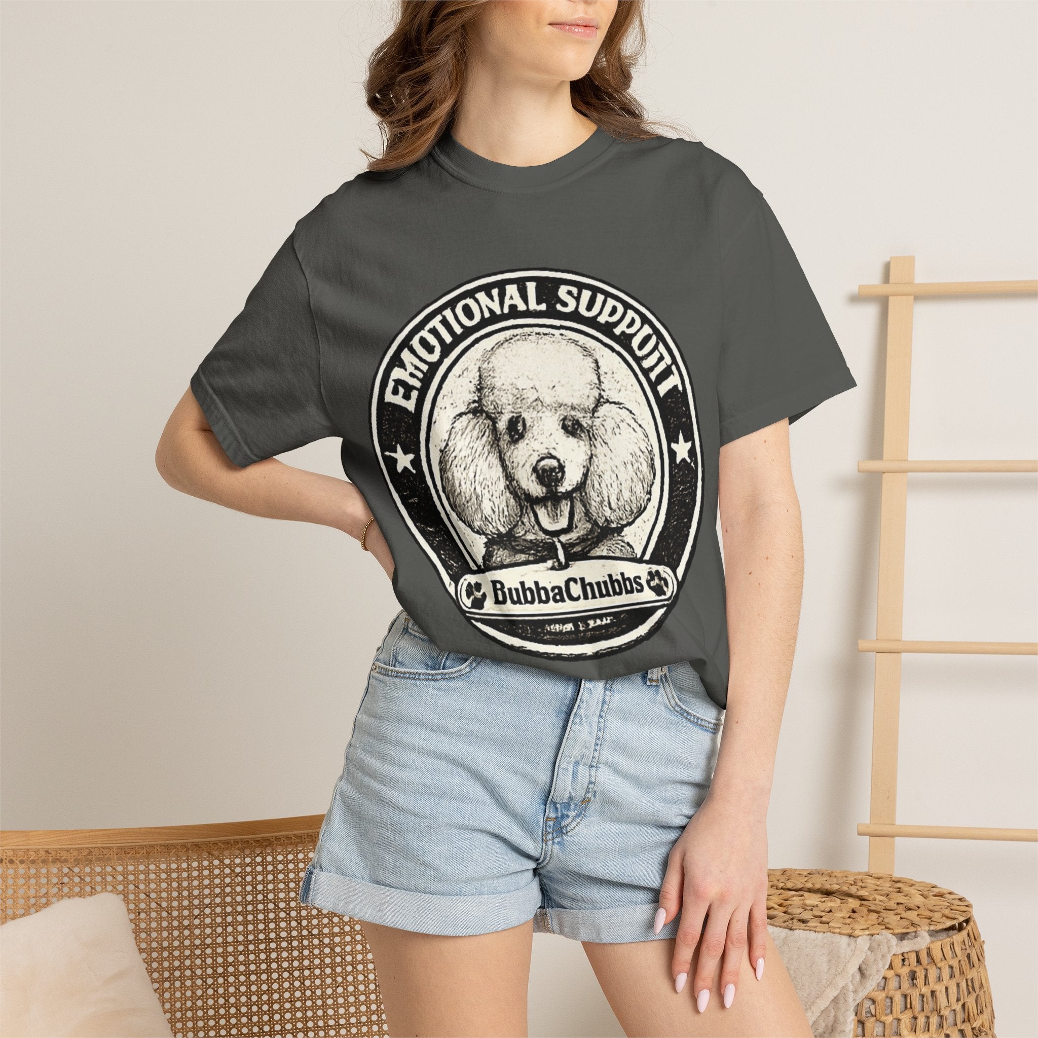BubbaChubbs Vintage Poodle Emotional Support Style Tee Printify