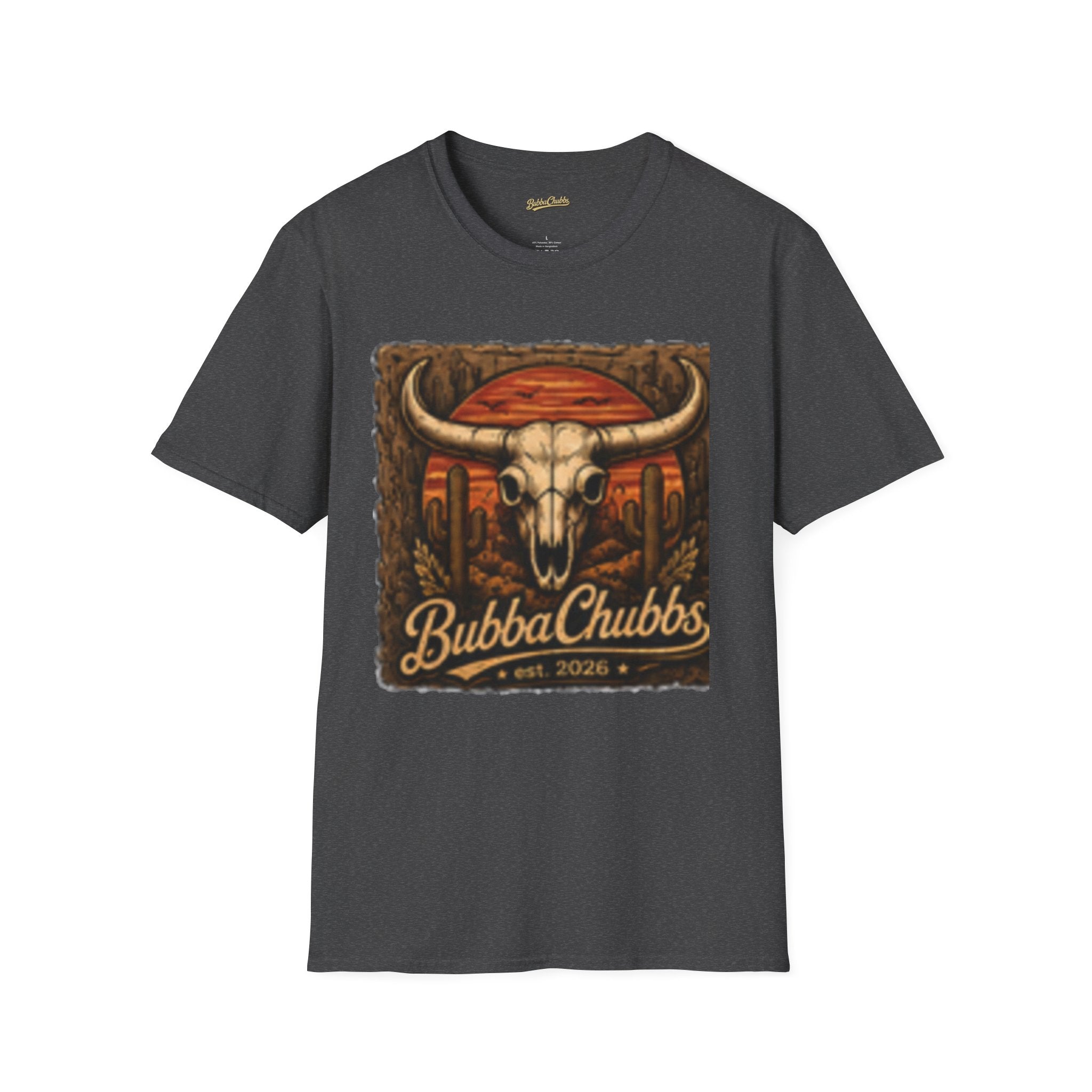BubbaChubbs Desert Skull Logo T-Shirt New Printify
