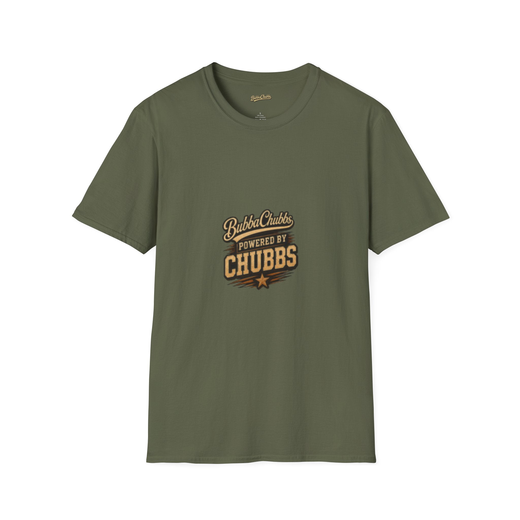 Powered by Chubbs Built Graphic Tee | BubbaChubbs T-Shirt