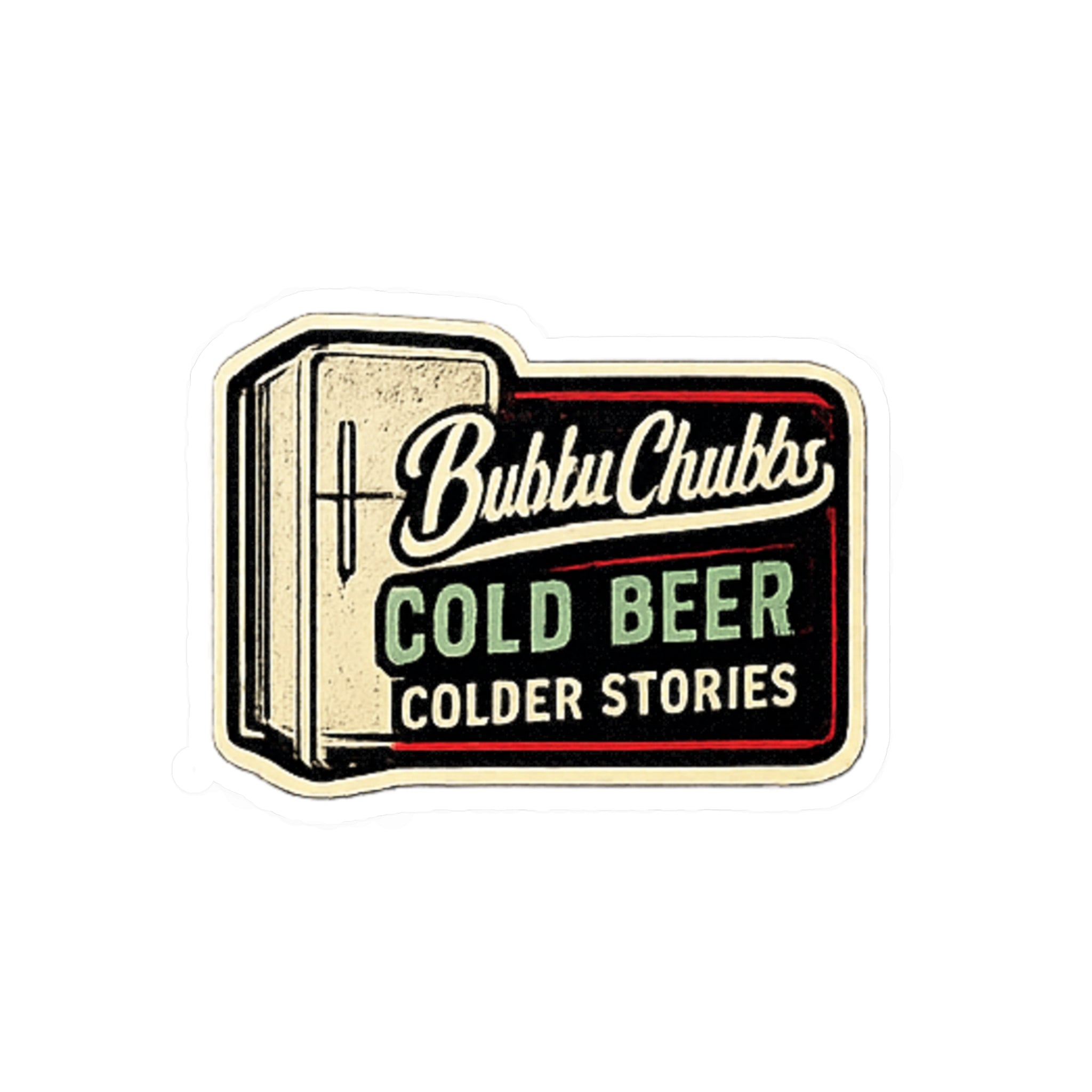BubbaChubbs Logo Vinyl Sticker  - Cold Beer - Cut Decal Printify