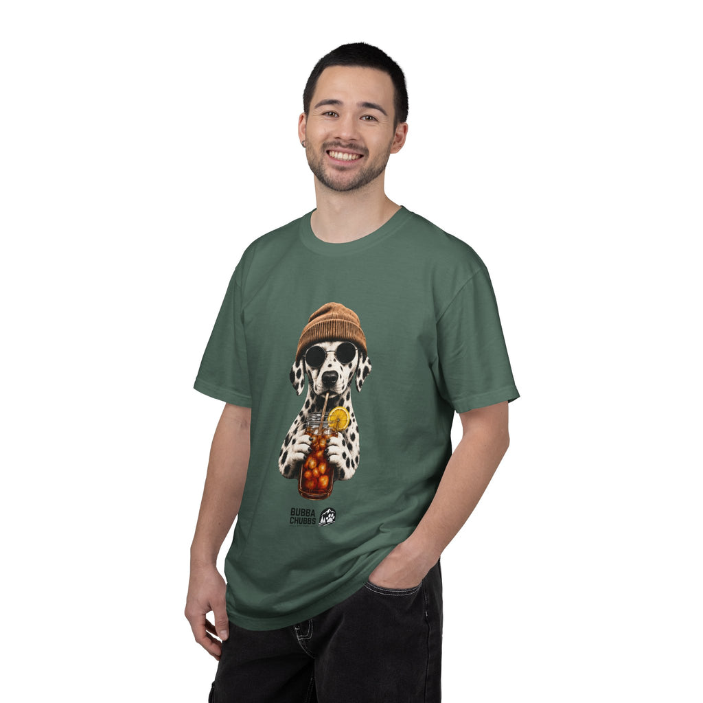 Dalmatian With Bubble Tea T-Shirt — Cute Dog Bubble Tea Graphic Tee Printify