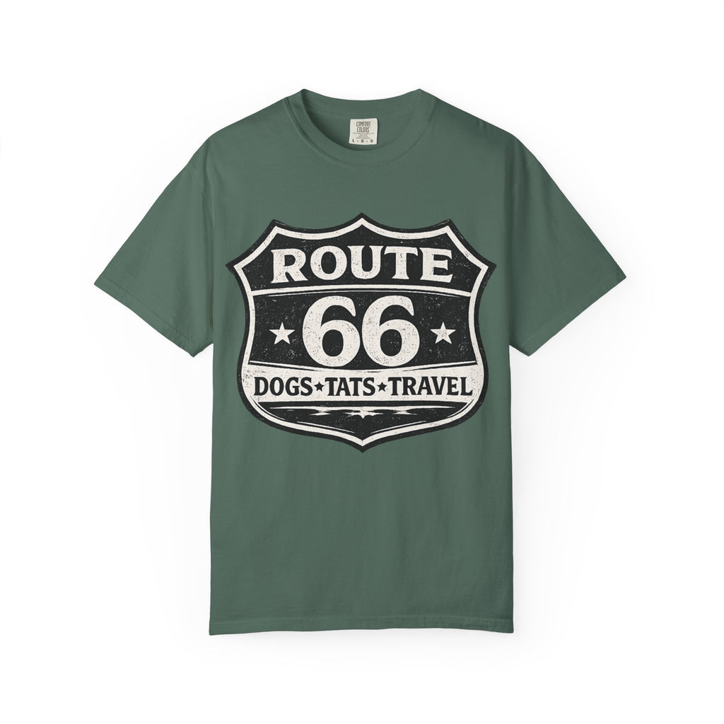 BubbaChubbs Dogs Tats Travel Route 66 Tee Printify