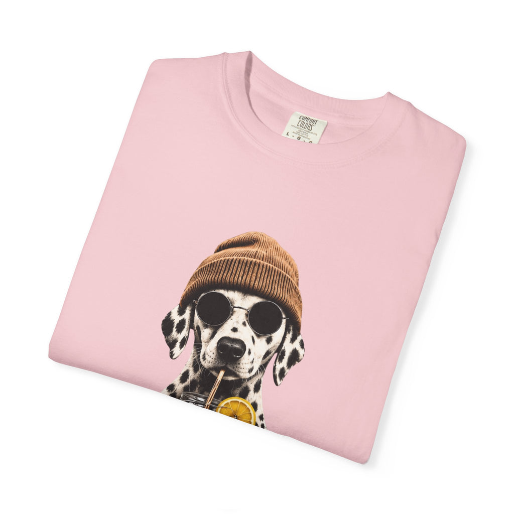 Dalmatian With Bubble Tea T-Shirt — Cute Dog Bubble Tea Graphic Tee Printify