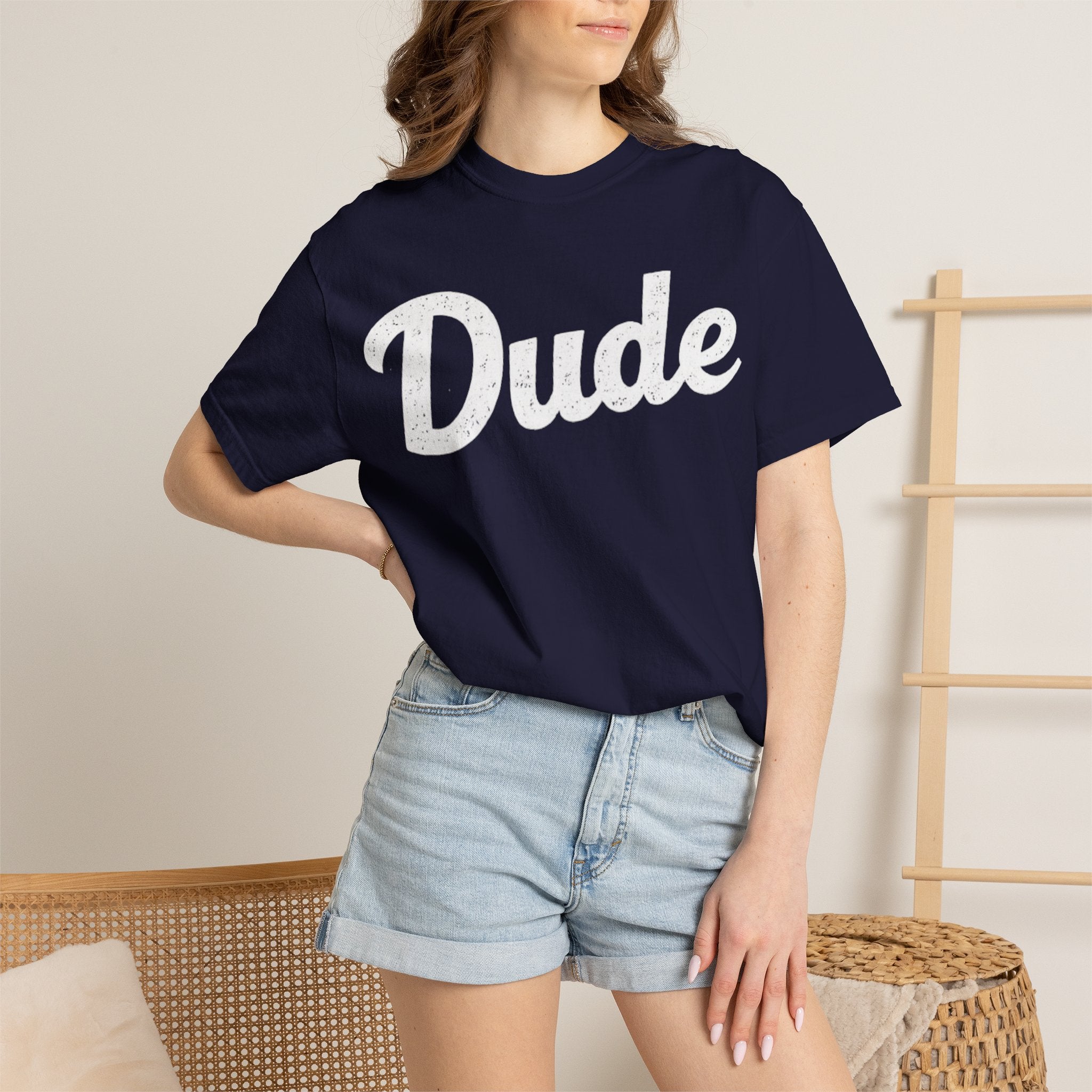 BubbaChubbs Dude White Lettering Tee - BubbaChubbs Brand