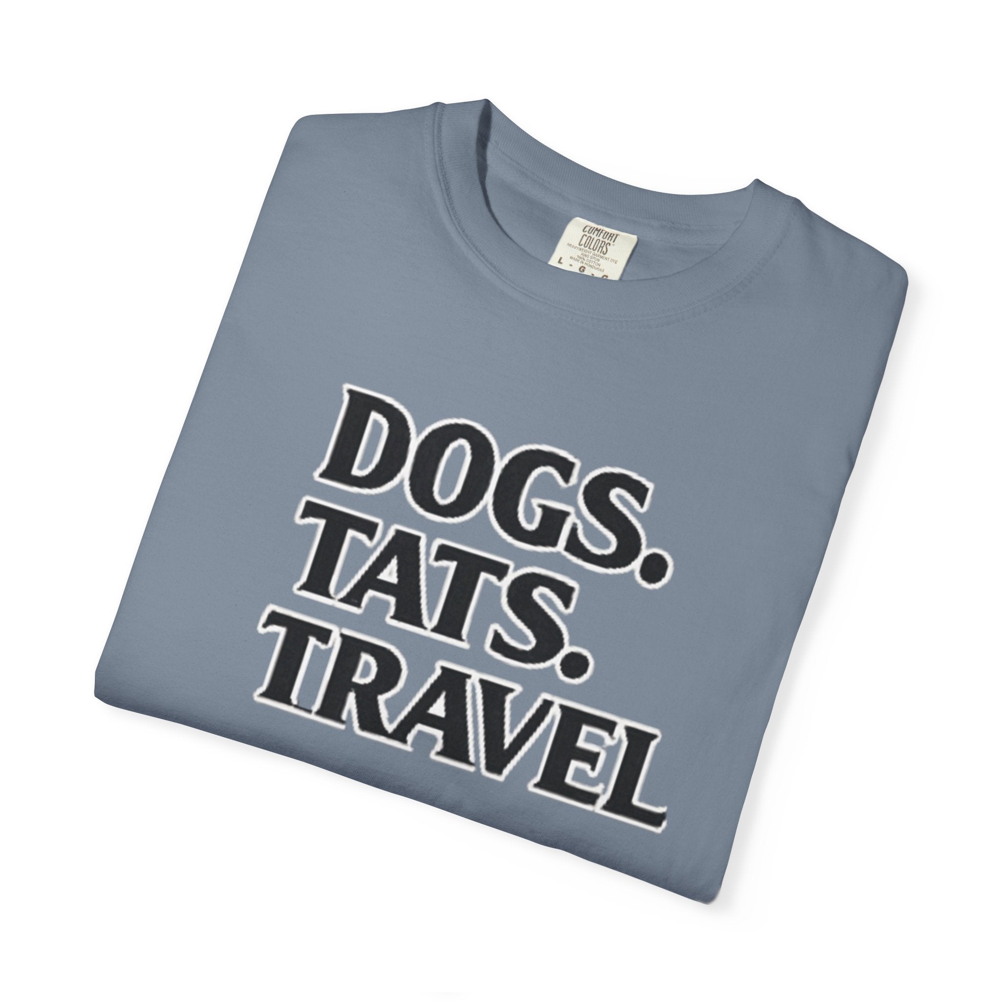 BubbaChubbs Dogs Tats Travel Word Simple Tee Printify