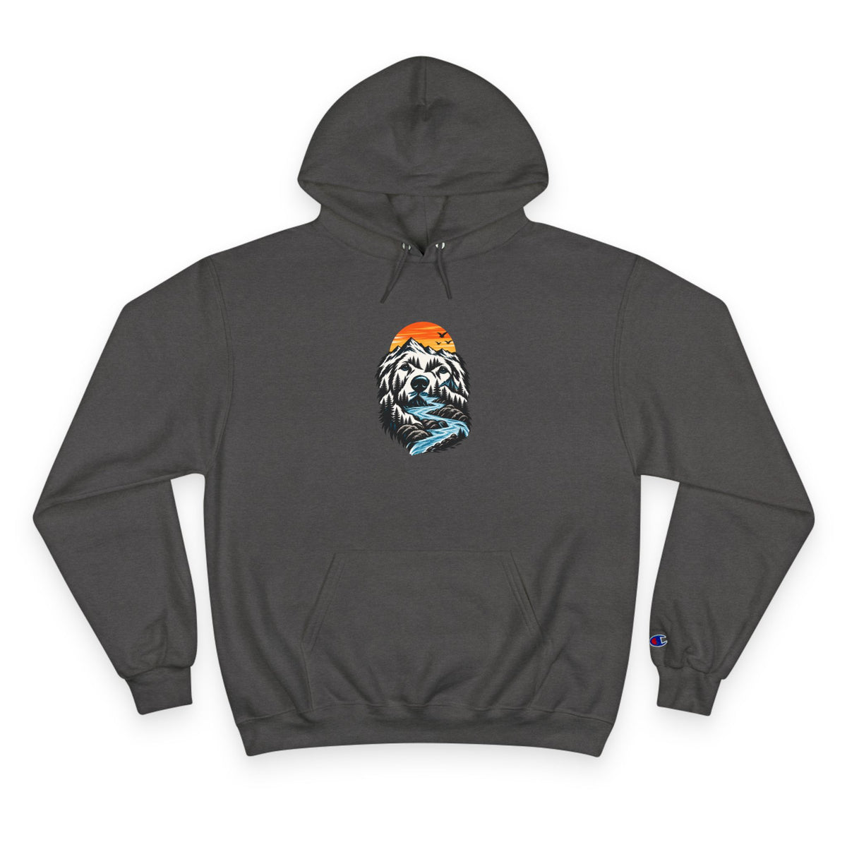 Champion Hoodie — BubbaChubbs Dog Sunset Graphic Hoodie