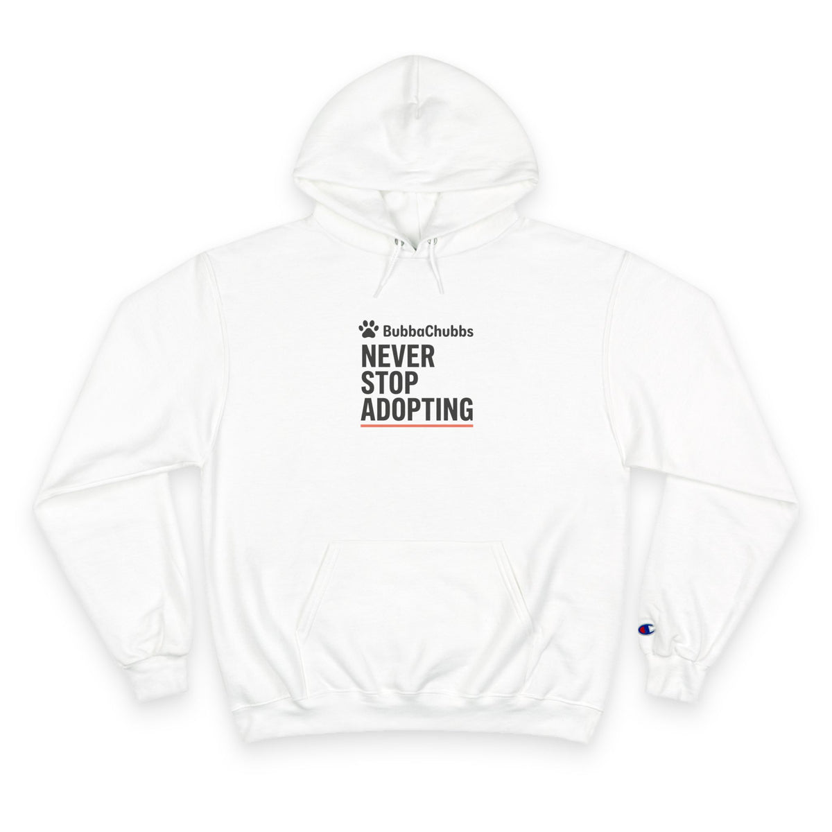 Never Stop Adopting Hoodie - Animal Rescue Champion Sweatshirt