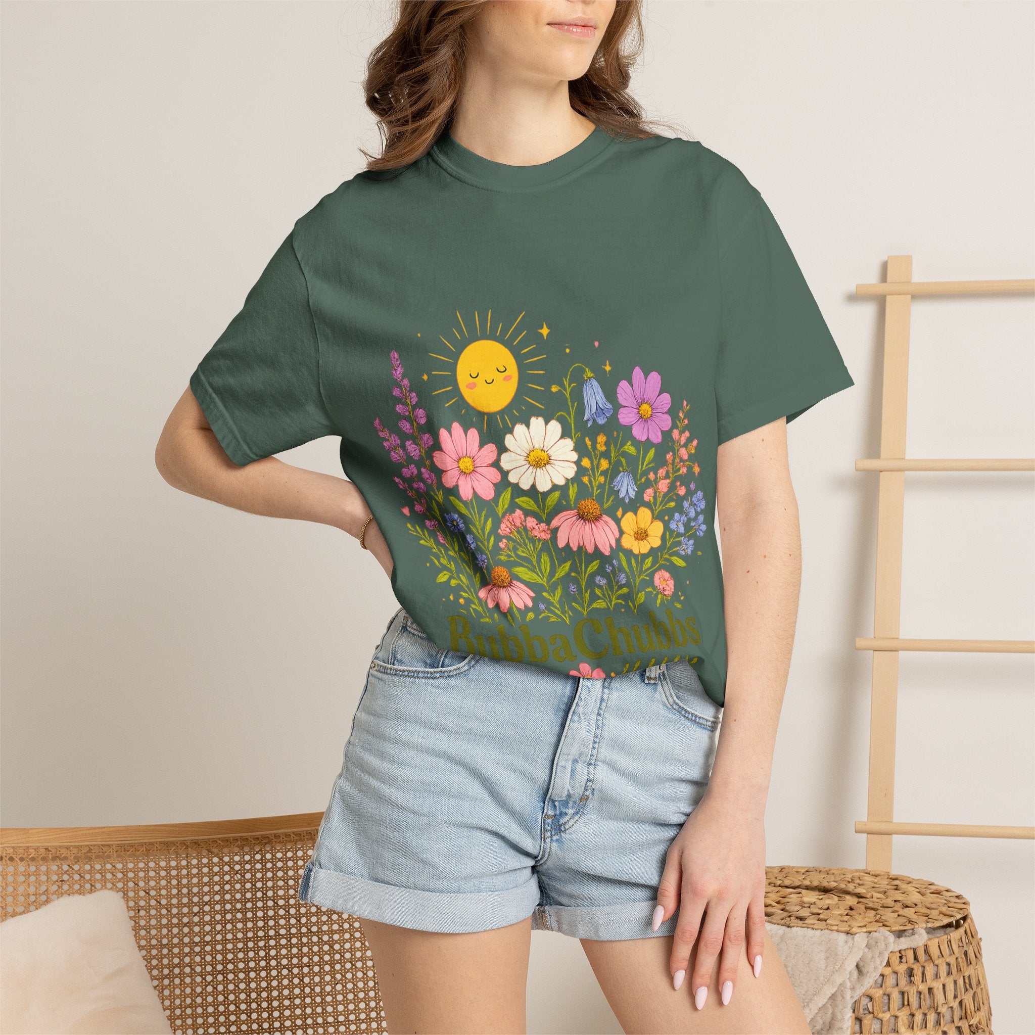 BubbaChubbs Sun Floral Style Tee Printify
