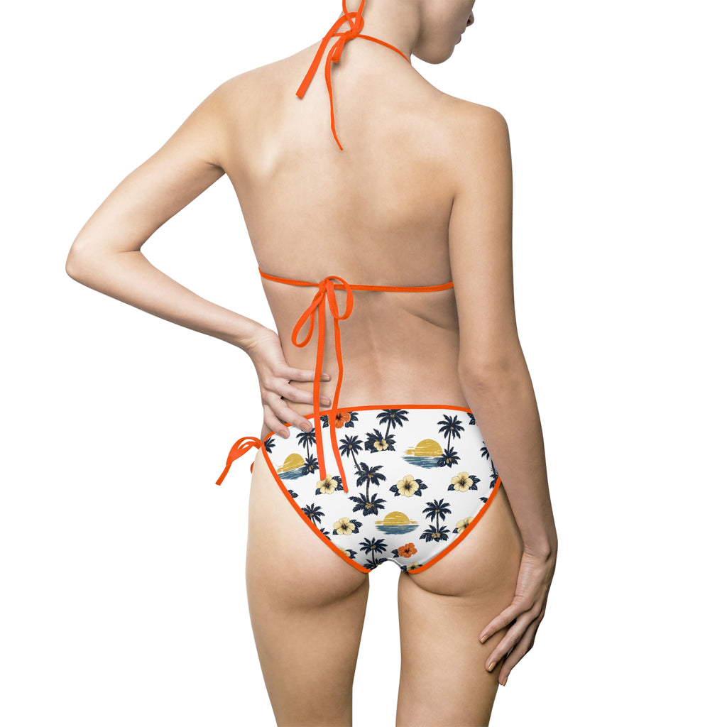 BubbaChubbs Sunset Floral Bikini Women's Tropical -Side Swimsuit Printify
