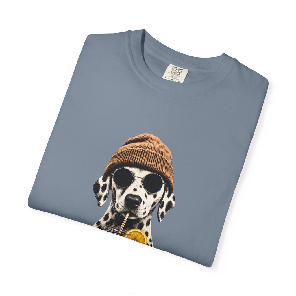 Dalmatian With Bubble Tea T-Shirt — Cute Dog Bubble Tea Graphic Tee Printify