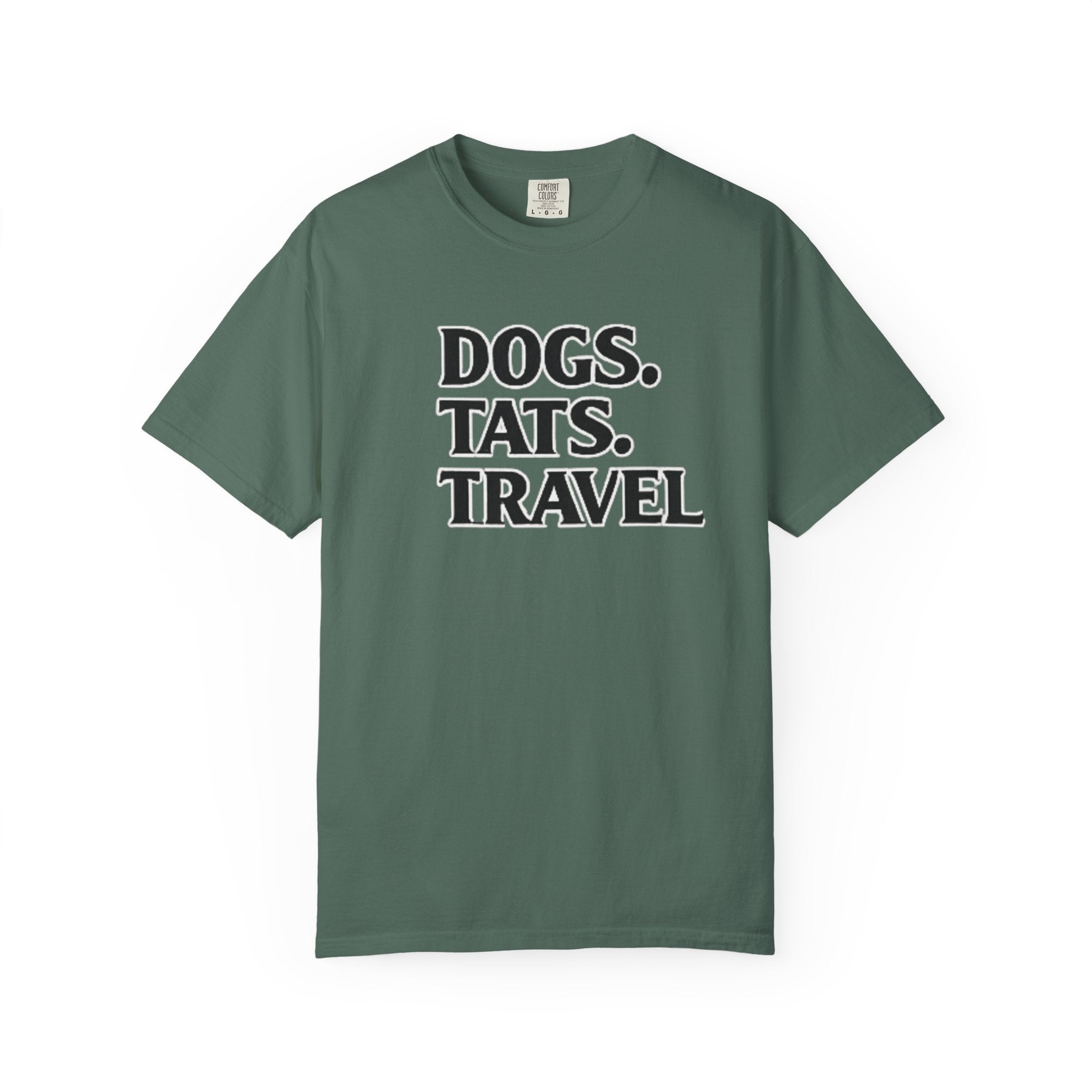 BubbaChubbs Dogs Tats Travel Word Simple Tee - BubbaChubbs Brand