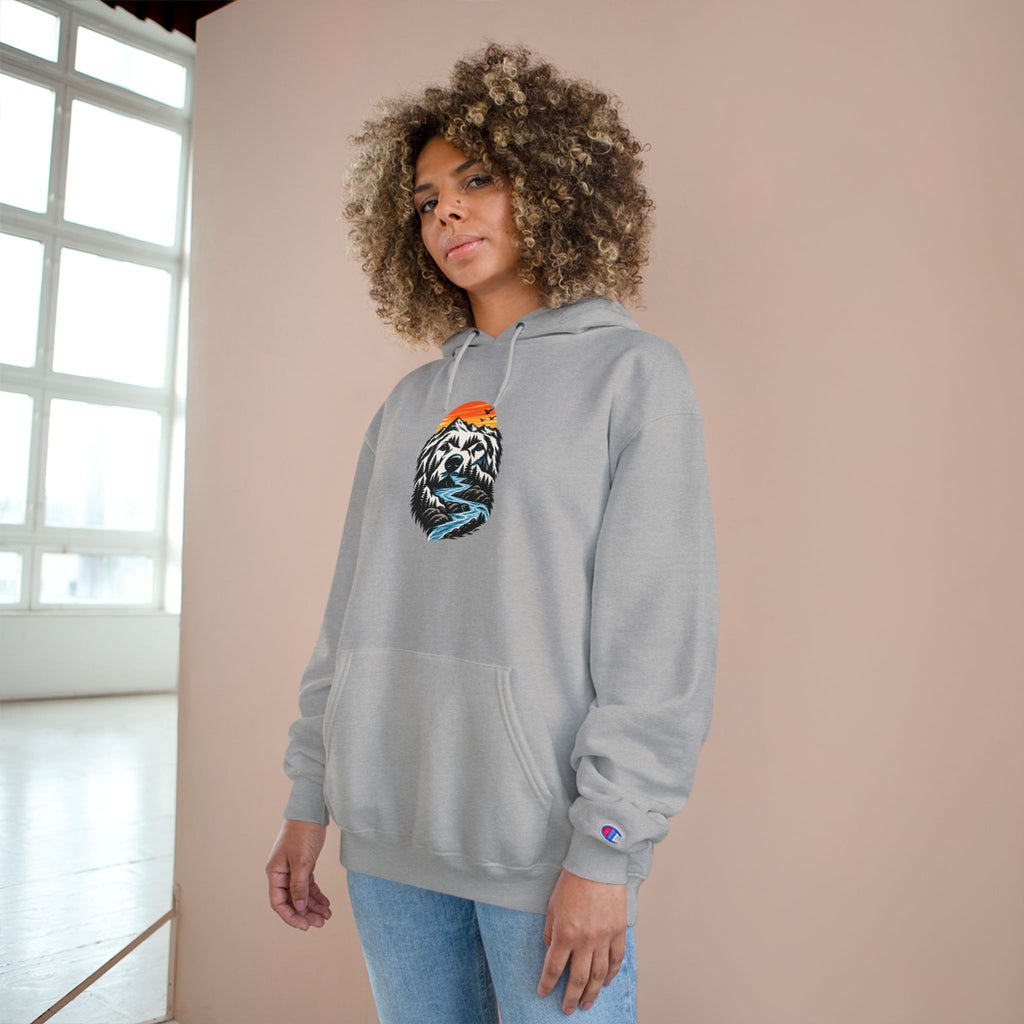 Champion Hoodie — BubbaChubbs Dog Sunset Graphic Hoodie